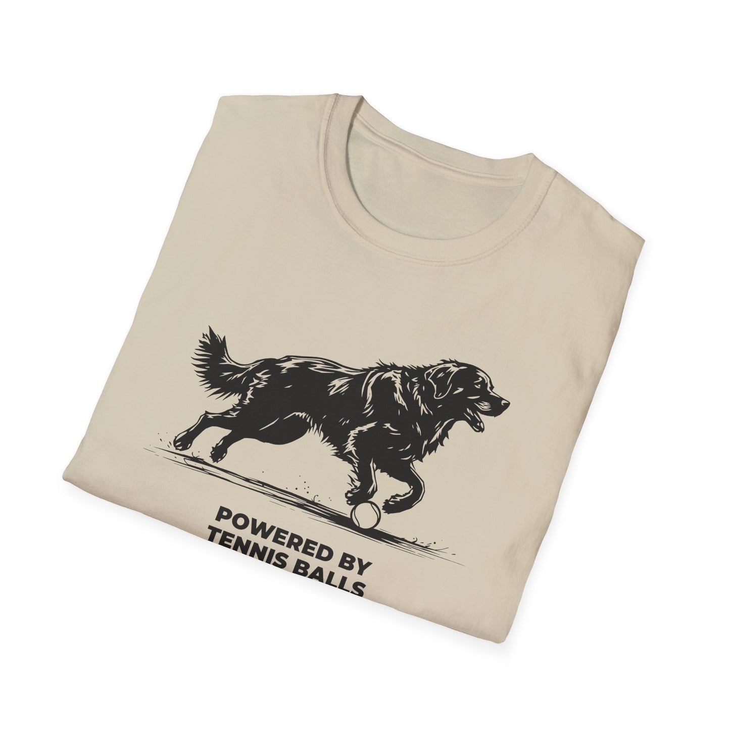 Retriever T‑Shirt — "Powered by Tennis Balls & Chaos" Graphic Tee