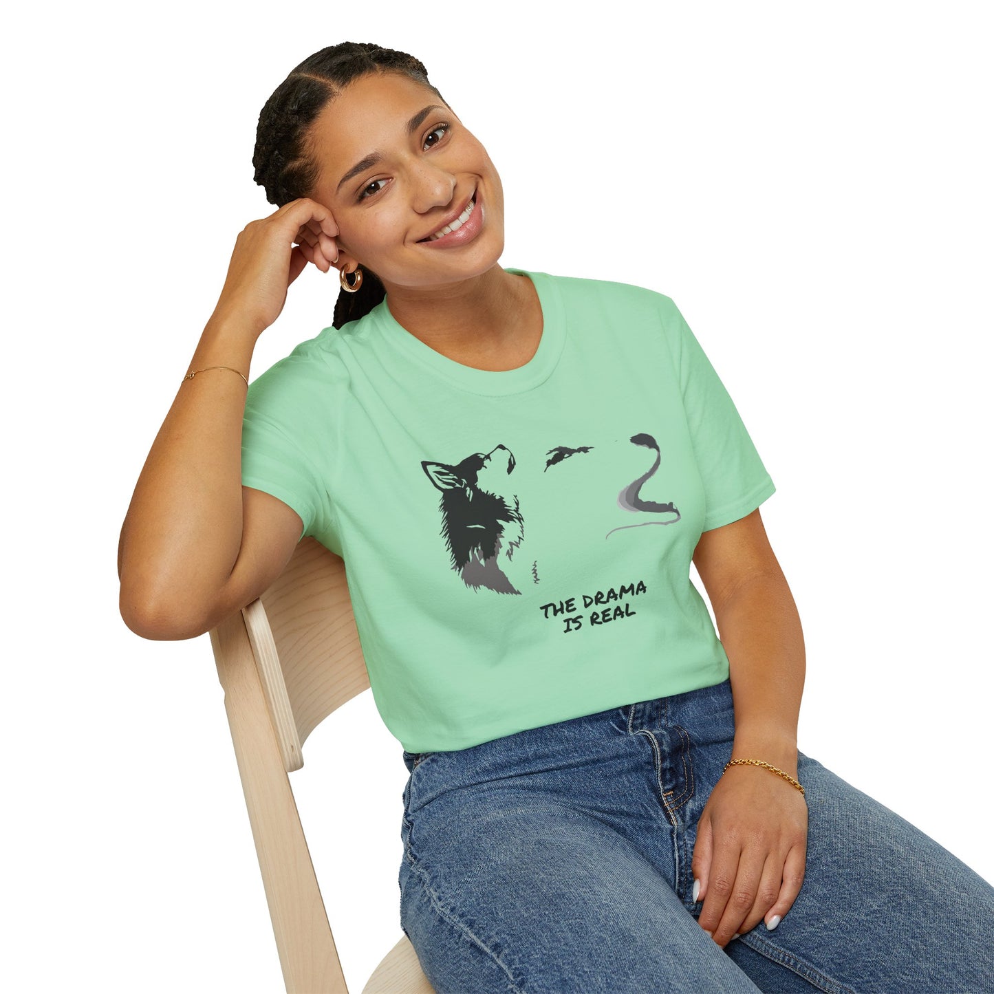 Wolf Howl T‑Shirt — "The Drama Is Real" Graphic Tee