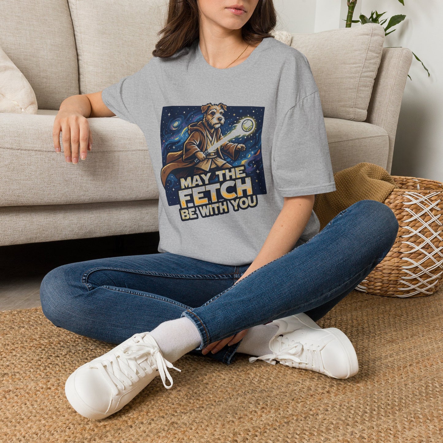 May the Fetch Be With You T-Shirt — Star Wars Dog Jedi Graphic Tee