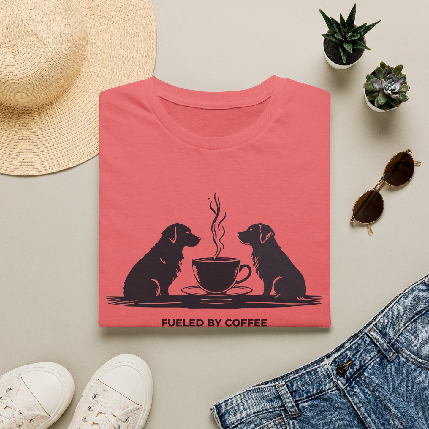 Coffee & Retriever T-Shirt — "Fueled by Coffee & Retriever Energy"