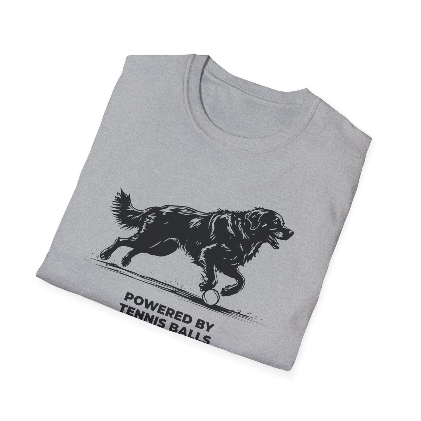 Retriever T‑Shirt — "Powered by Tennis Balls & Chaos" Graphic Tee