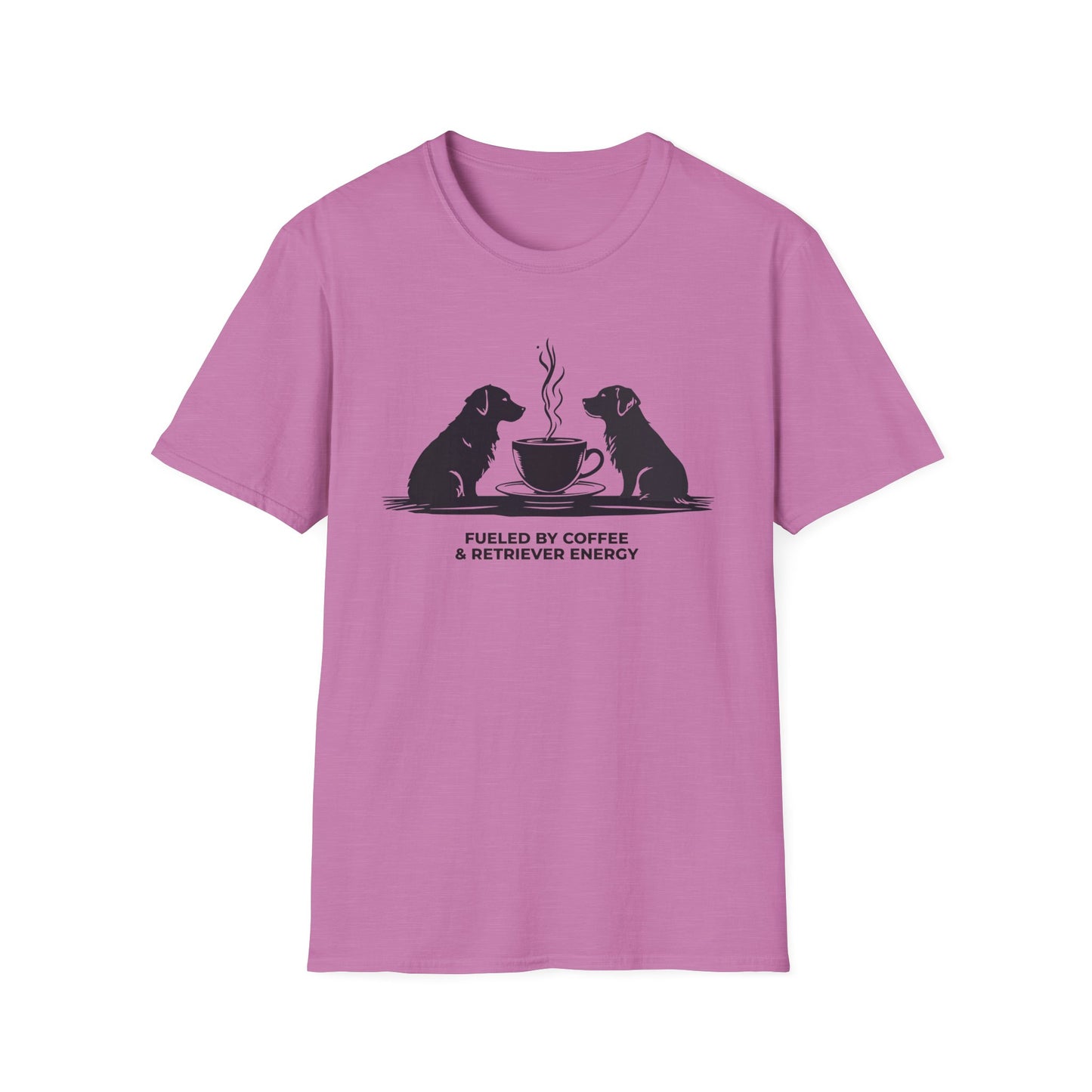 Coffee & Retriever T-Shirt — "Fueled by Coffee & Retriever Energy"
