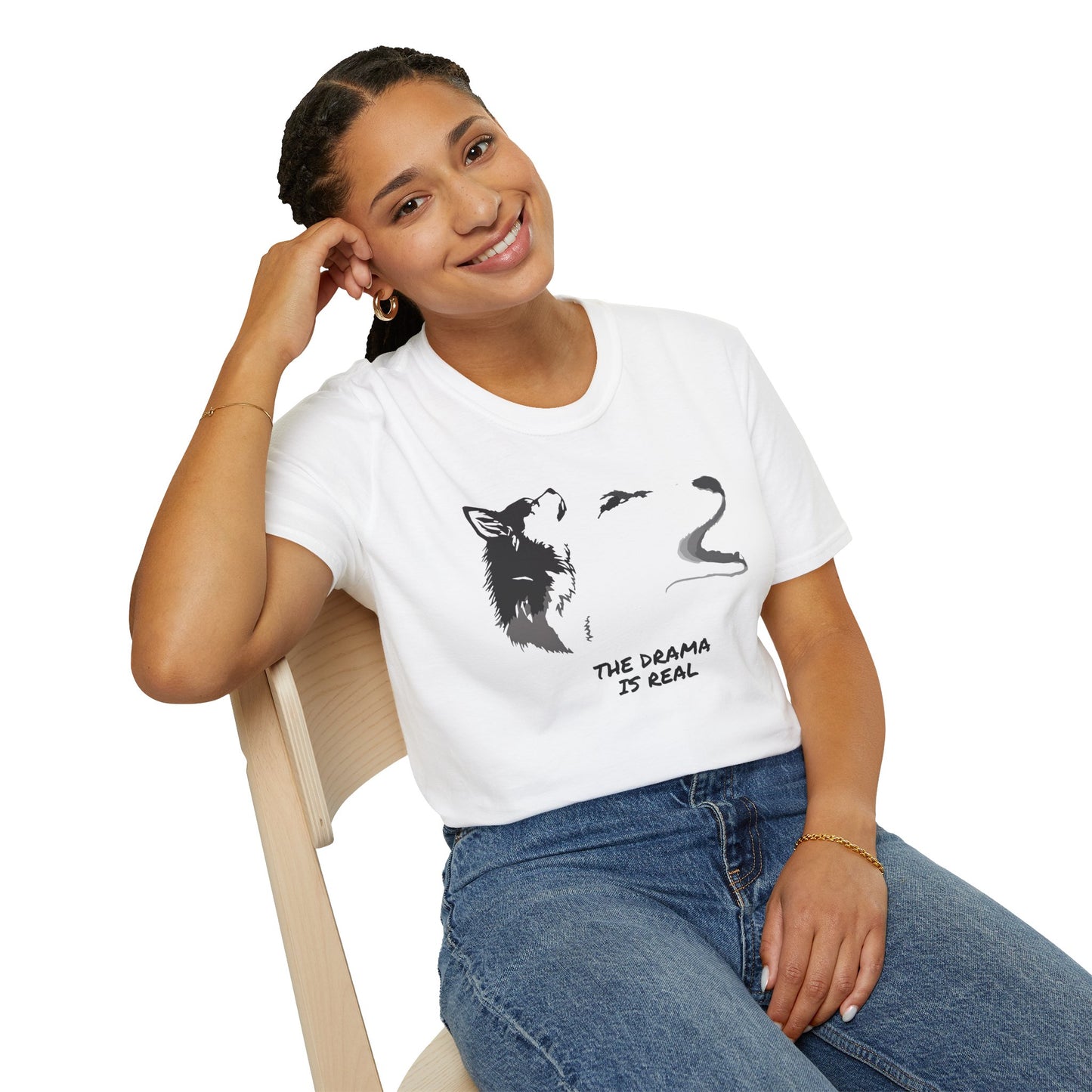 Wolf Howl T‑Shirt — "The Drama Is Real" Graphic Tee