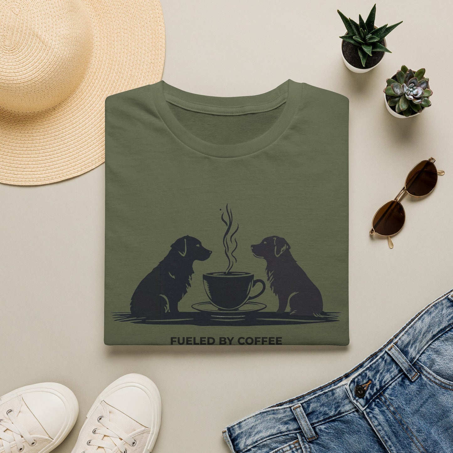 Coffee & Retriever T-Shirt — "Fueled by Coffee & Retriever Energy"