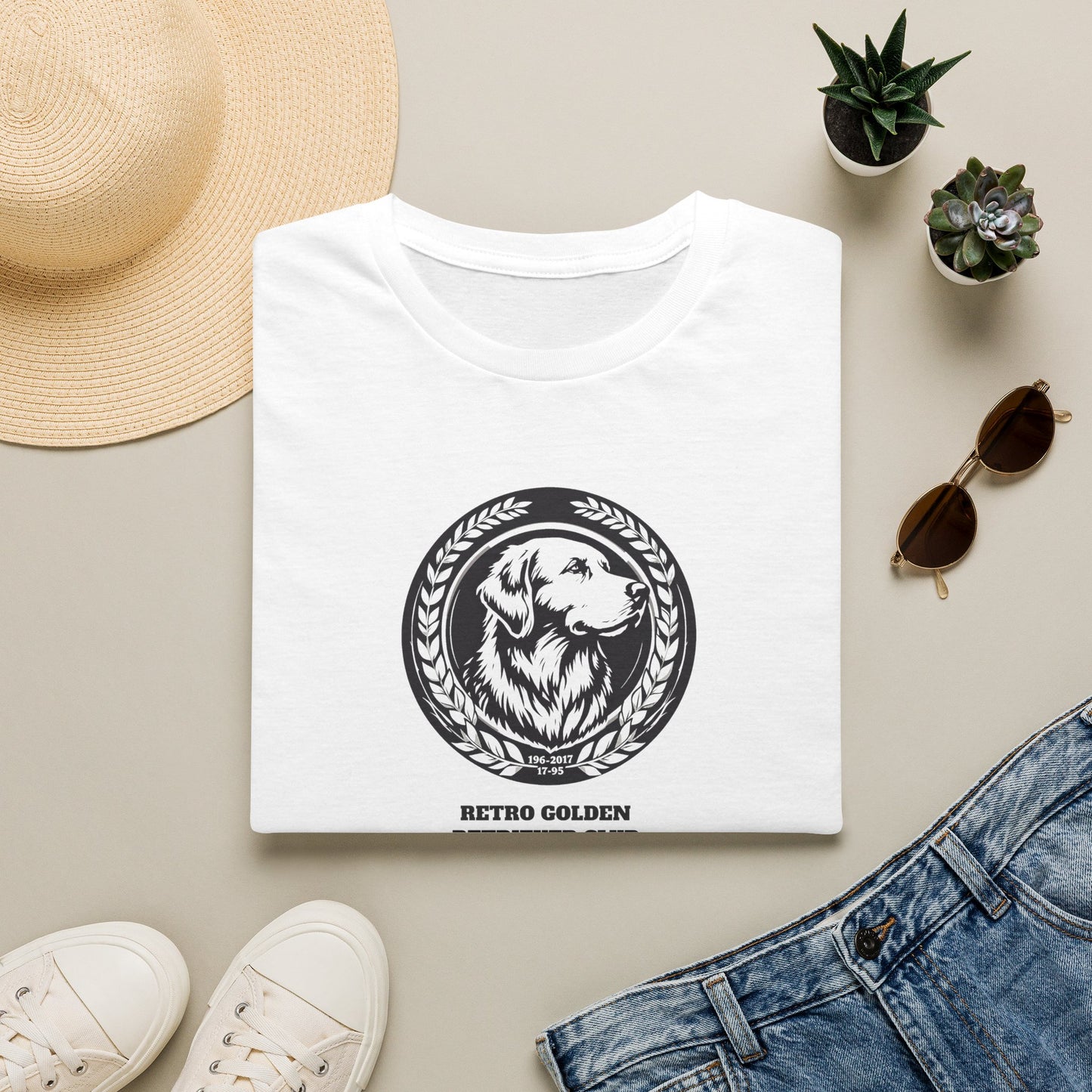 Golden Retriever Logo T-Shirt — Retro Golden Dog Graphic Tee