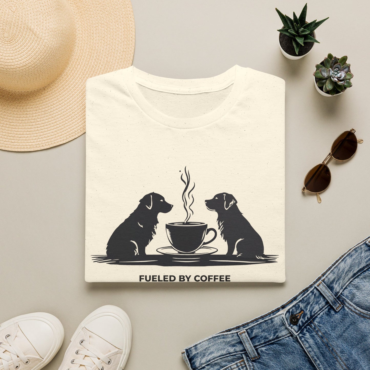 Coffee & Retriever T-Shirt — "Fueled by Coffee & Retriever Energy"