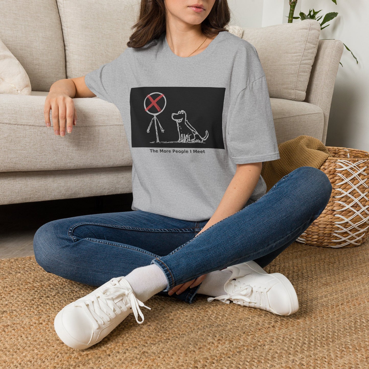 'The More People I Meet' Funny Dog Graphic Tee