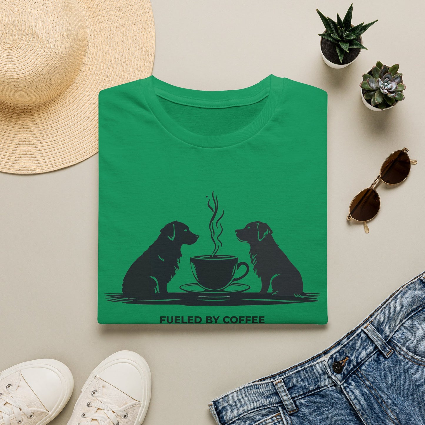 Coffee & Retriever T-Shirt — "Fueled by Coffee & Retriever Energy"