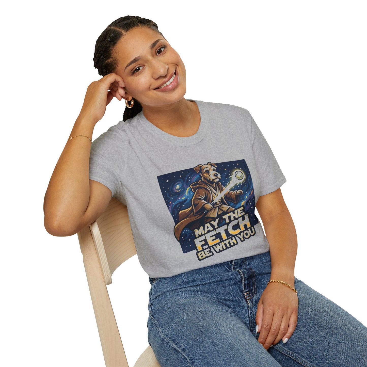 May the Fetch Be With You T-Shirt — Star Wars Dog Jedi Graphic Tee