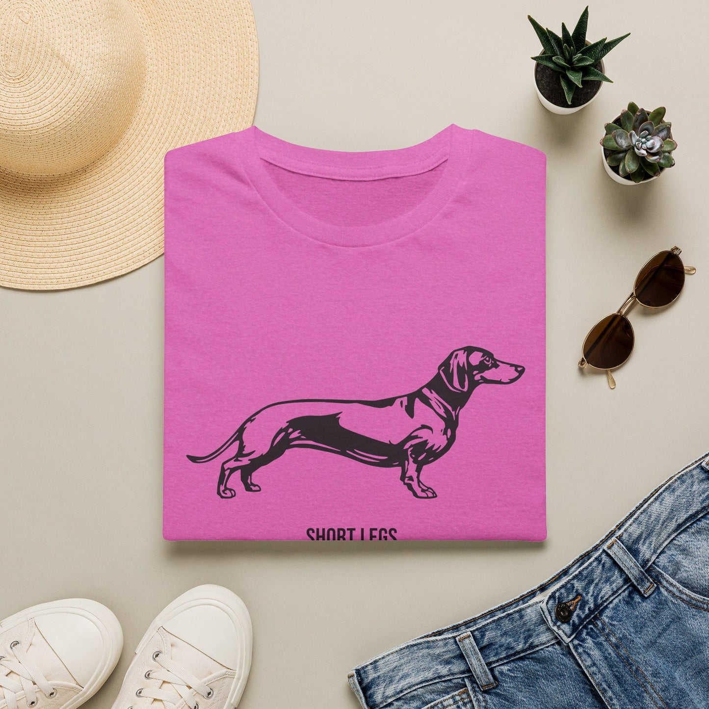 Dachshund Graphic T-Shirt — "Short Legs Big Attitude"
