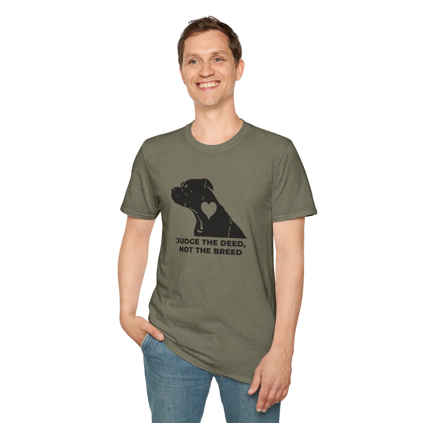 T‑Shirt — “Judge the Deed Not the Breed” Dog Rescue Tee