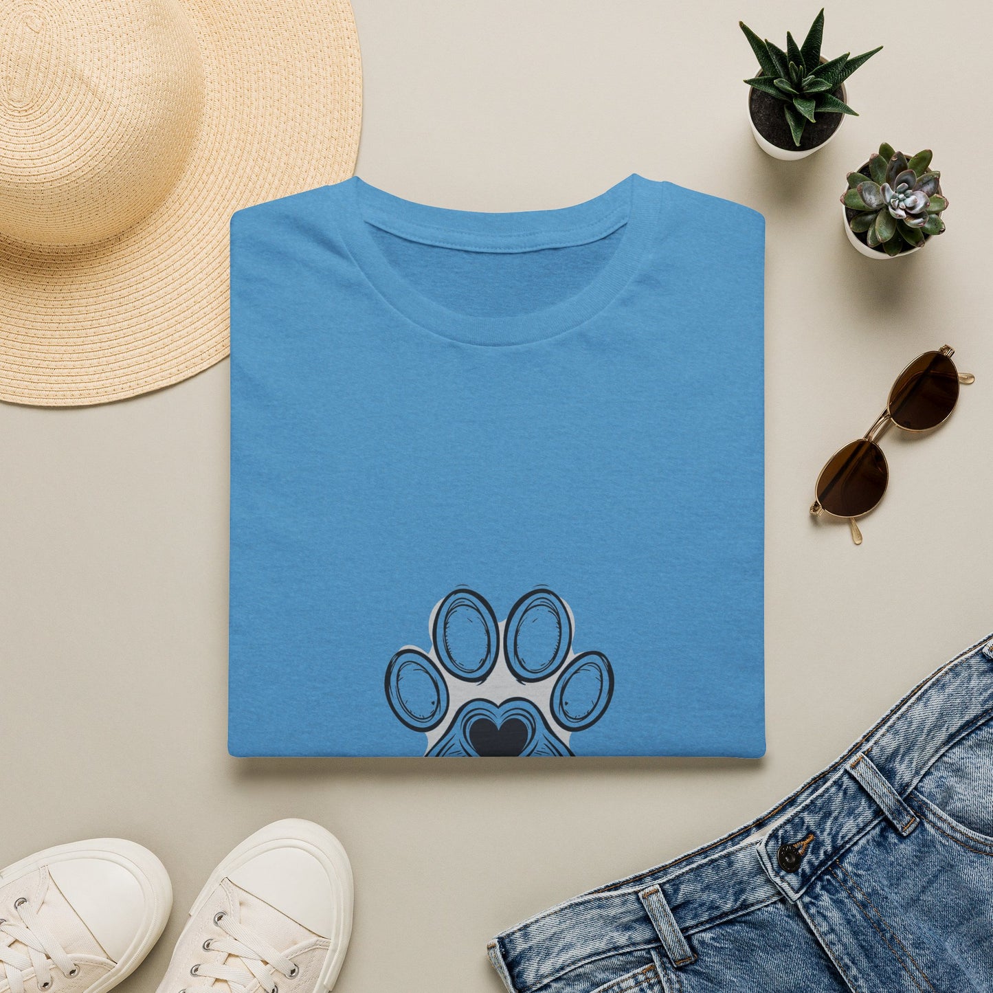 Dog Mom T-Shirt — Cute Paw Print Heart Tee for Pet Lovers