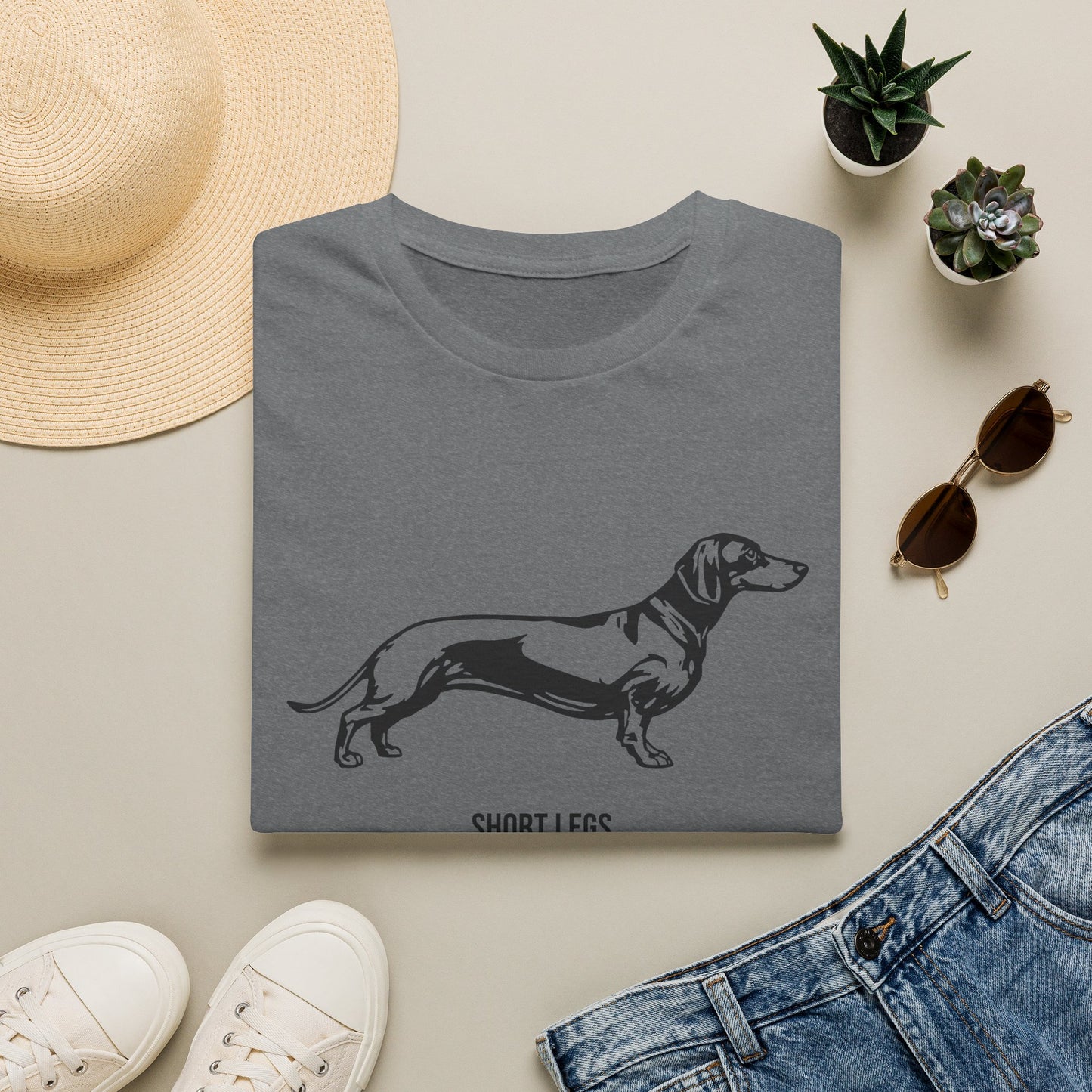 Dachshund Graphic T-Shirt — "Short Legs Big Attitude"