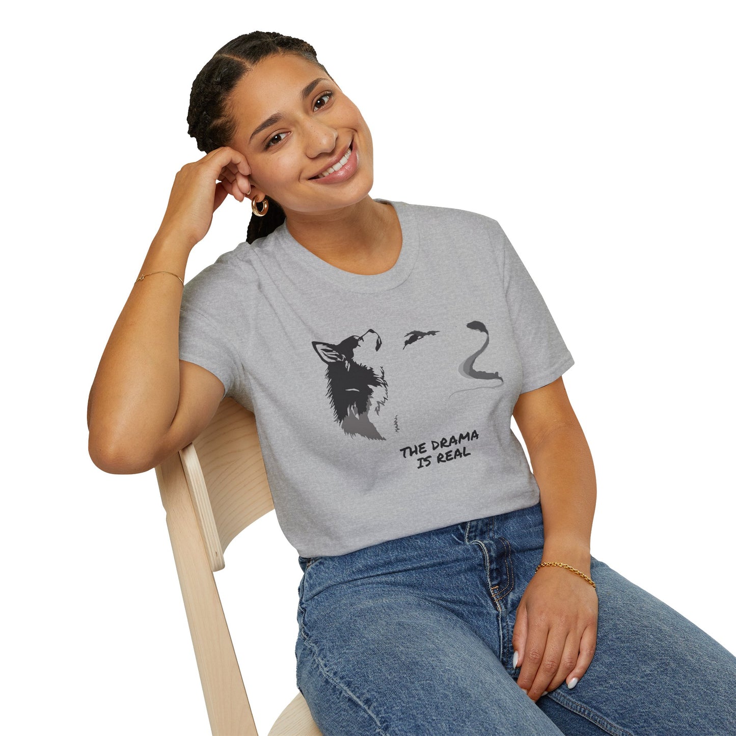 Wolf Howl T‑Shirt — "The Drama Is Real" Graphic Tee