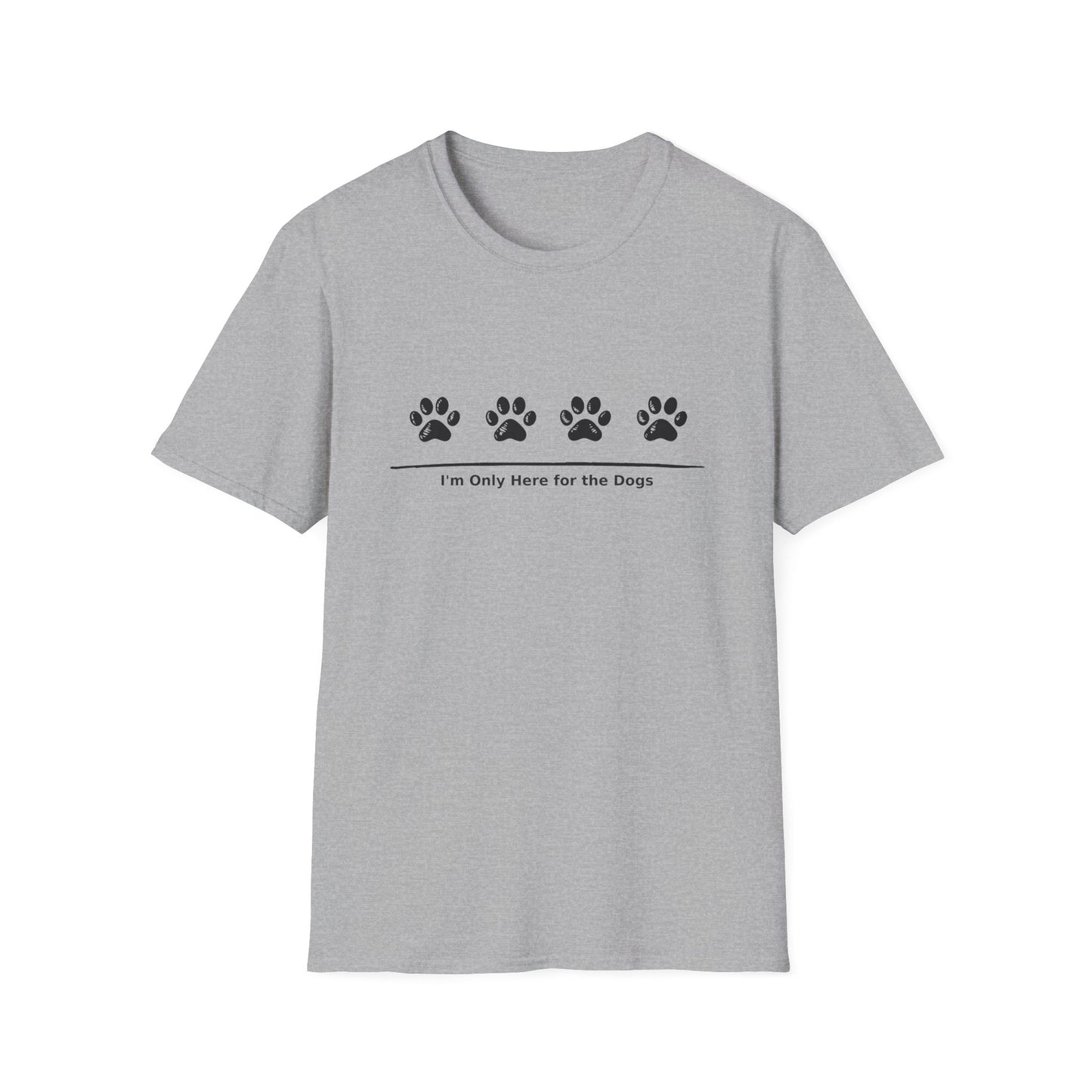 "I'm Only Here for the Dogs" Paw Print Tee