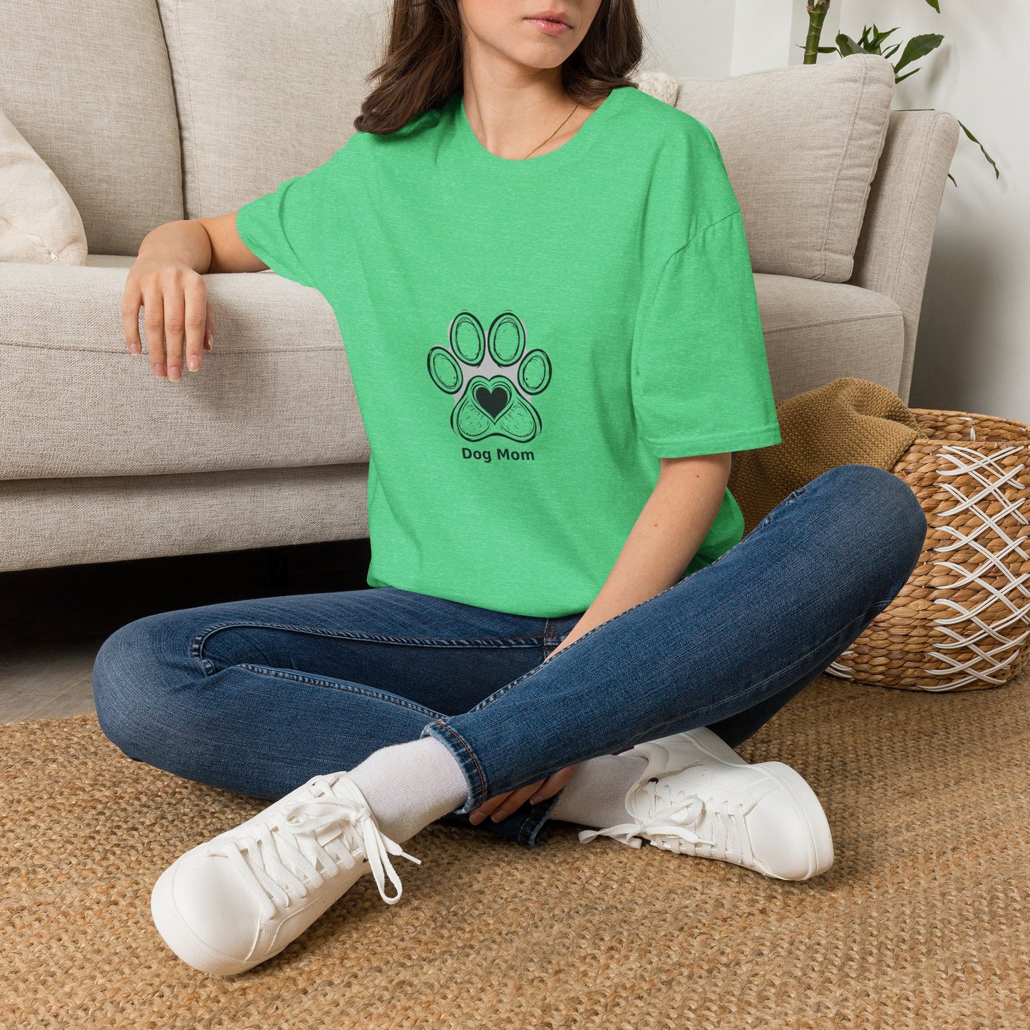 Dog Mom T-Shirt — Cute Paw Print Heart Tee for Pet Lovers