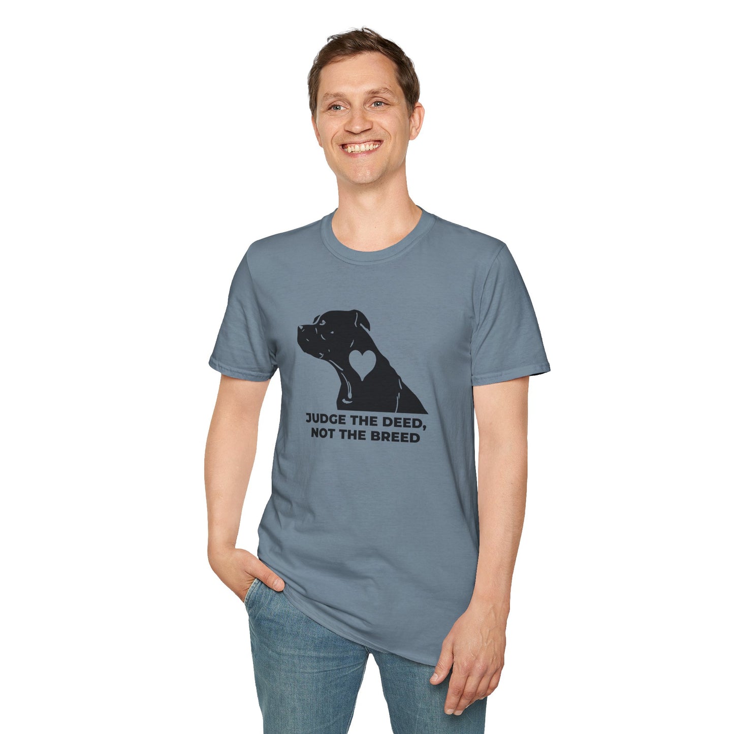 T‑Shirt — “Judge the Deed Not the Breed” Dog Rescue Tee