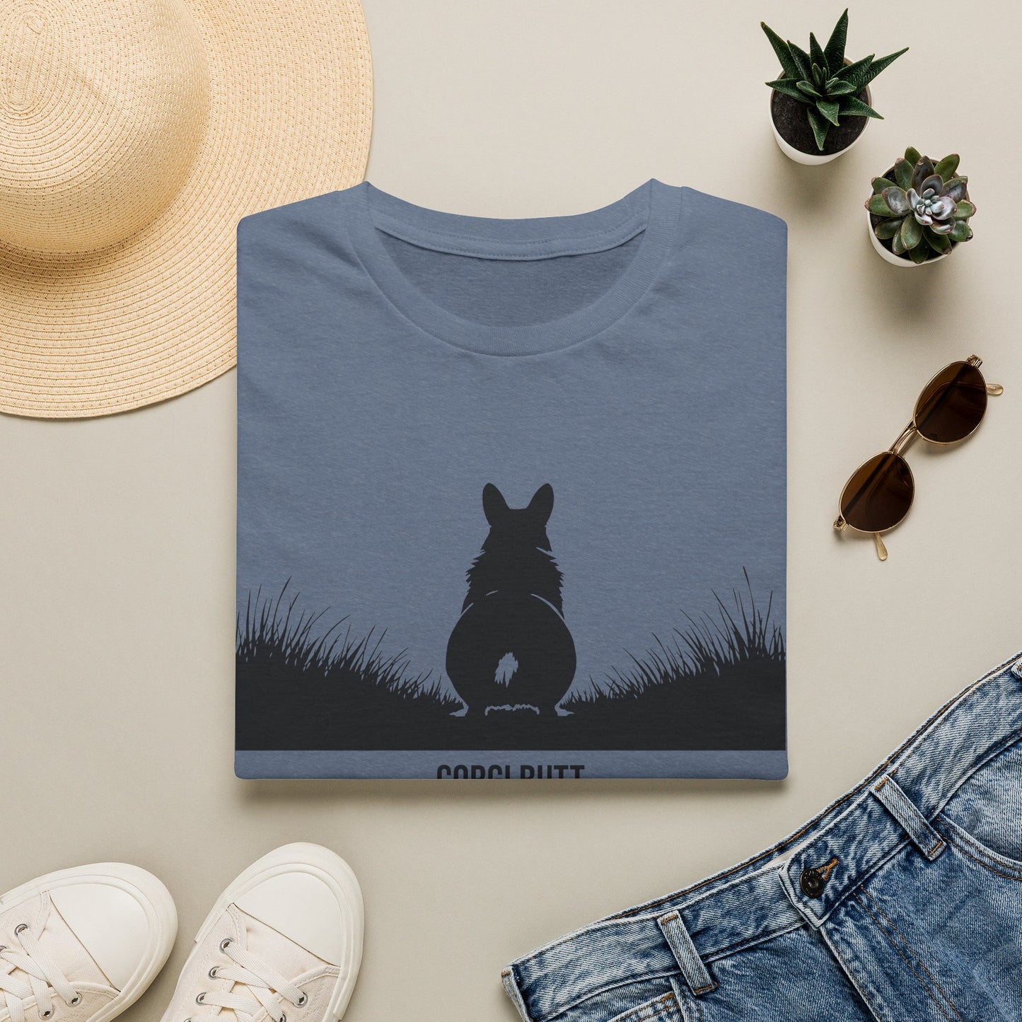 Corgi Butt T-Shirt — Cute Silhouette Dog Tee for Corgi Lovers