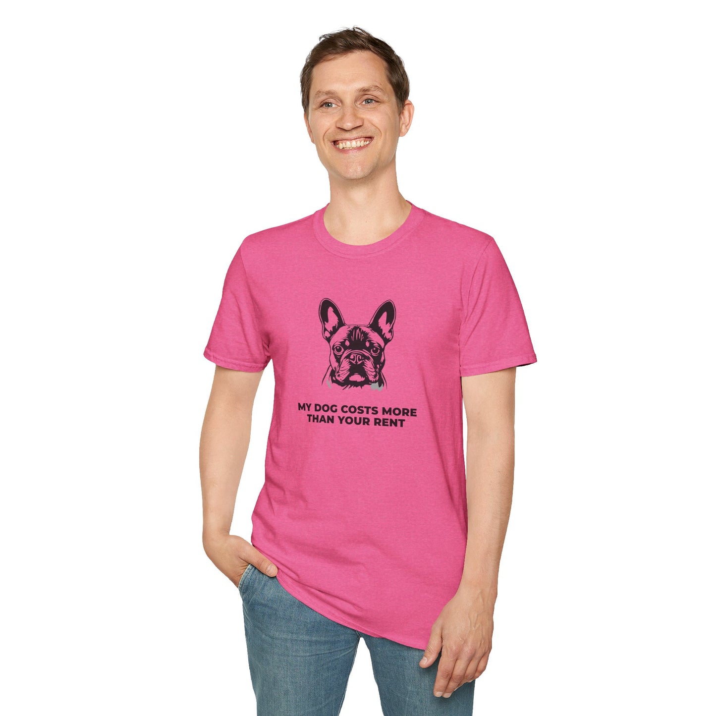 French Bulldog T-Shirt — "My Dog Costs More Than Your Rent" Cute Pet Lover Tee
