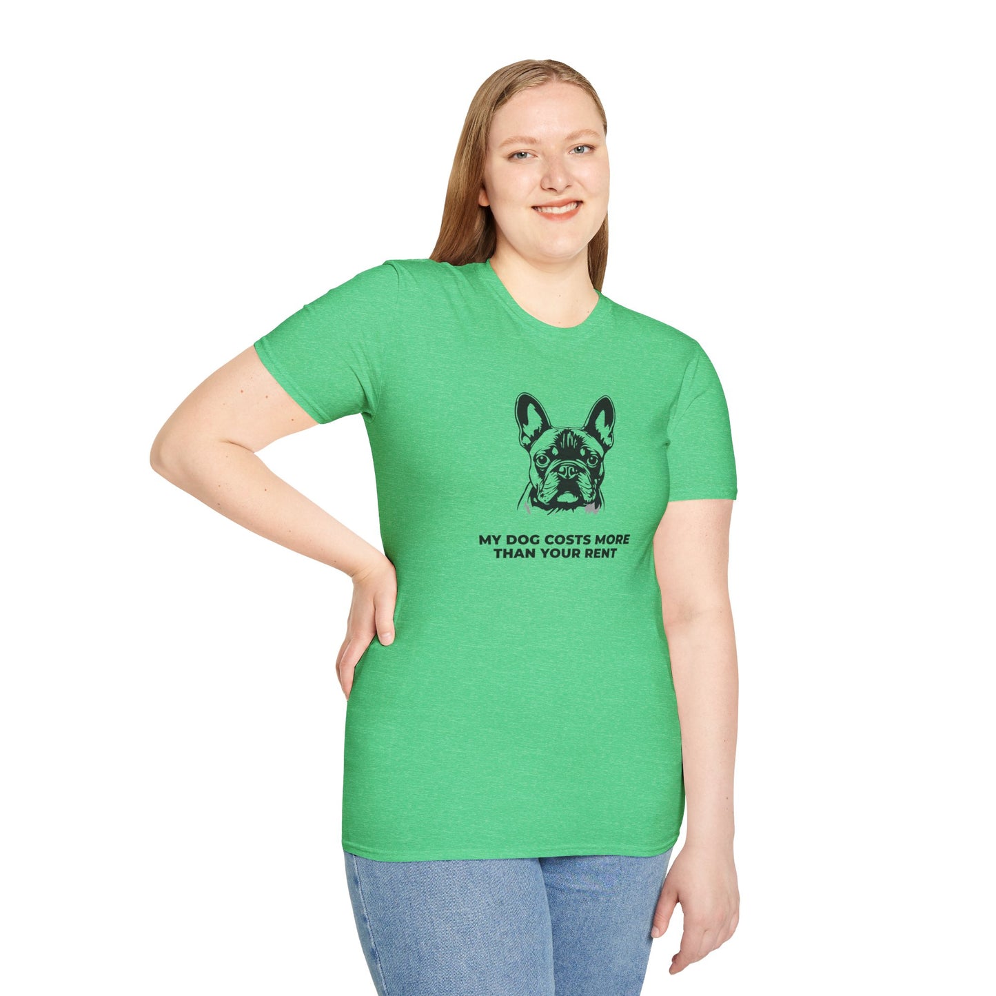 French Bulldog T-Shirt — "My Dog Costs More Than Your Rent" Cute Pet Lover Tee