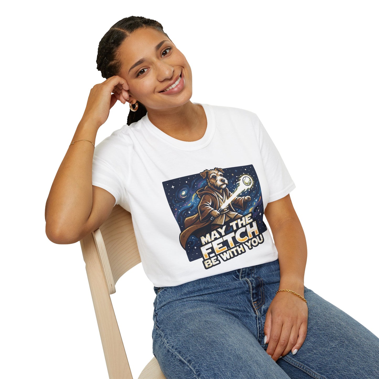 May the Fetch Be With You T-Shirt — Star Wars Dog Jedi Graphic Tee