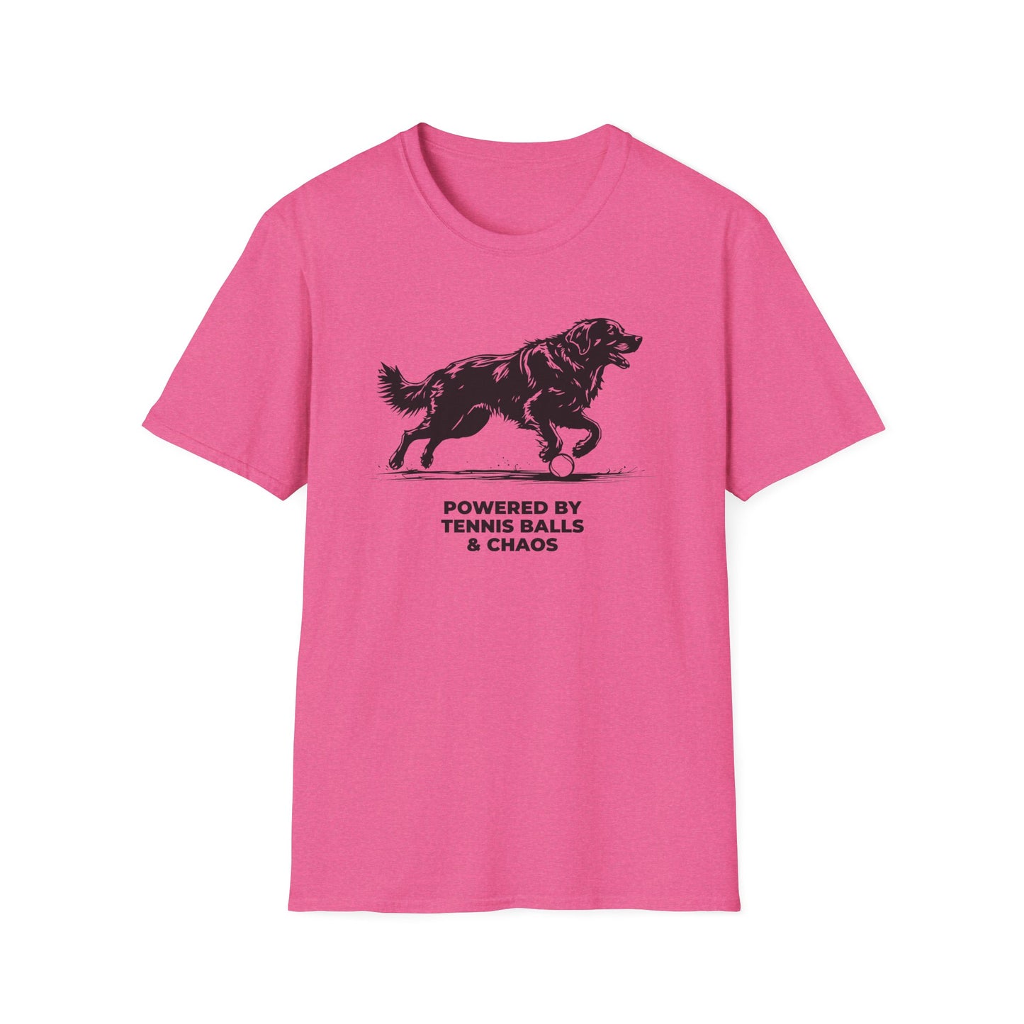 Retriever T‑Shirt — "Powered by Tennis Balls & Chaos" Graphic Tee