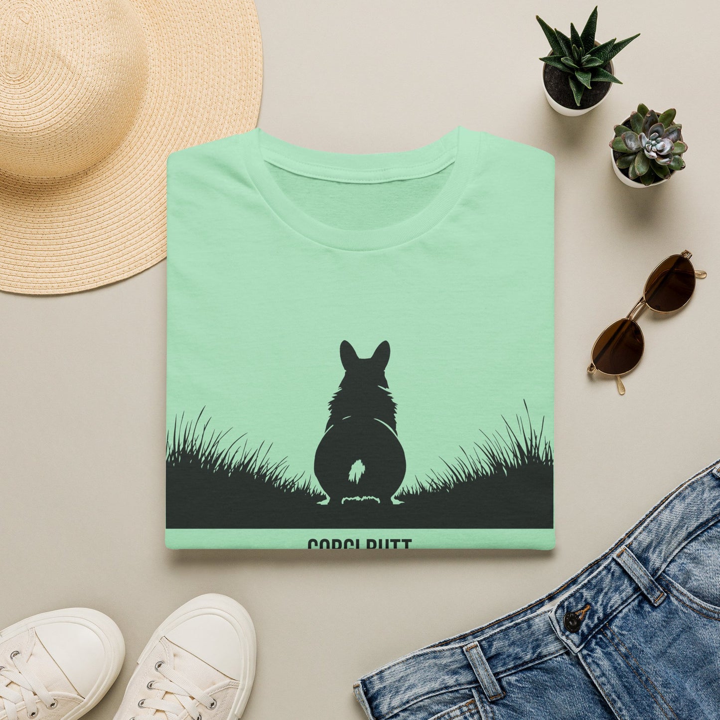 Corgi Butt T-Shirt — Cute Silhouette Dog Tee for Corgi Lovers