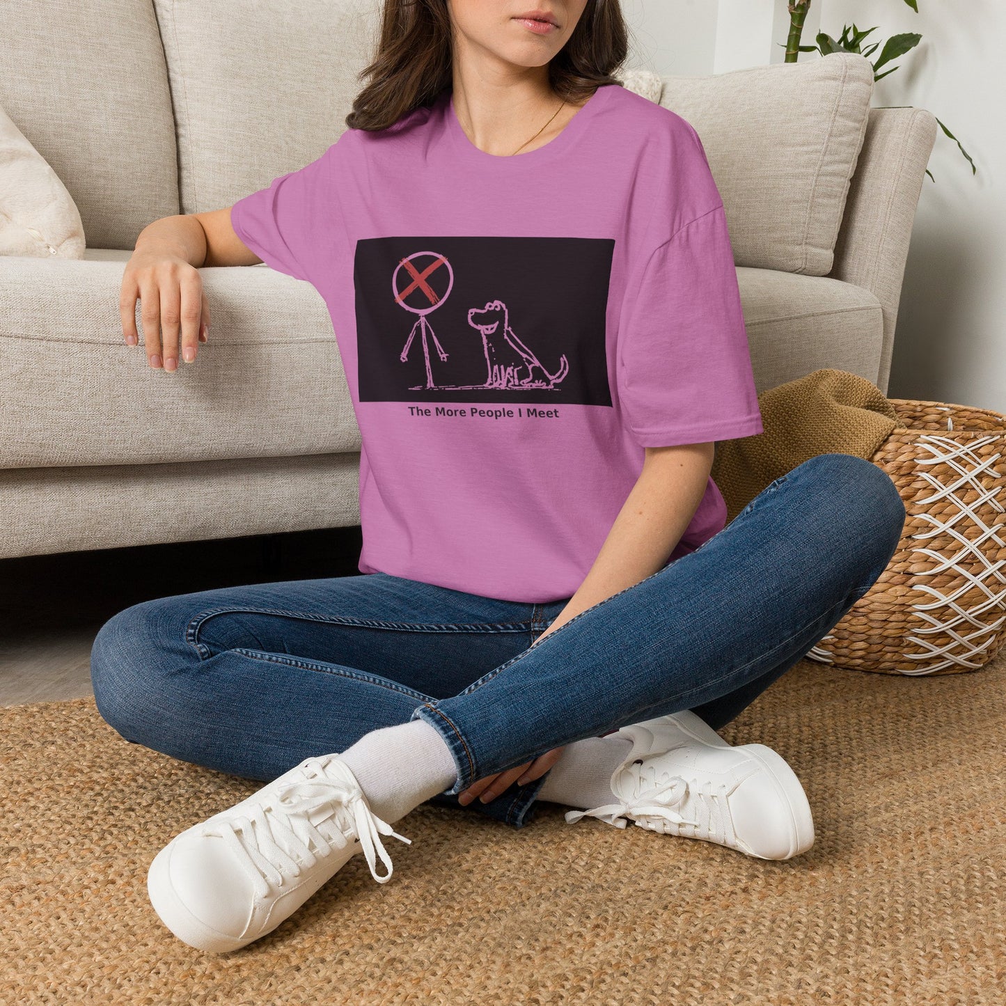 'The More People I Meet' Funny Dog Graphic Tee