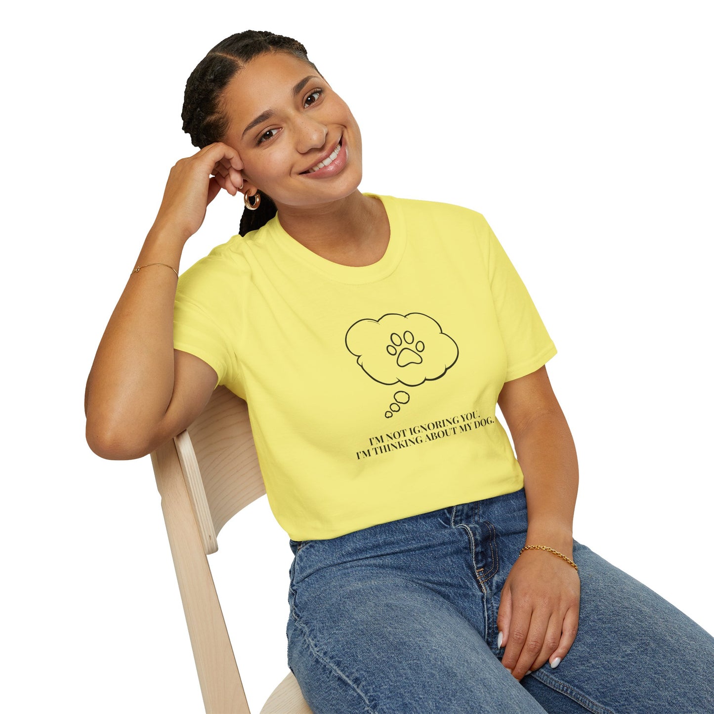Pet Lover T-Shirt — "I’m Not Ignoring You I’m Thinking About My Dog" Paw Thought Bubble
