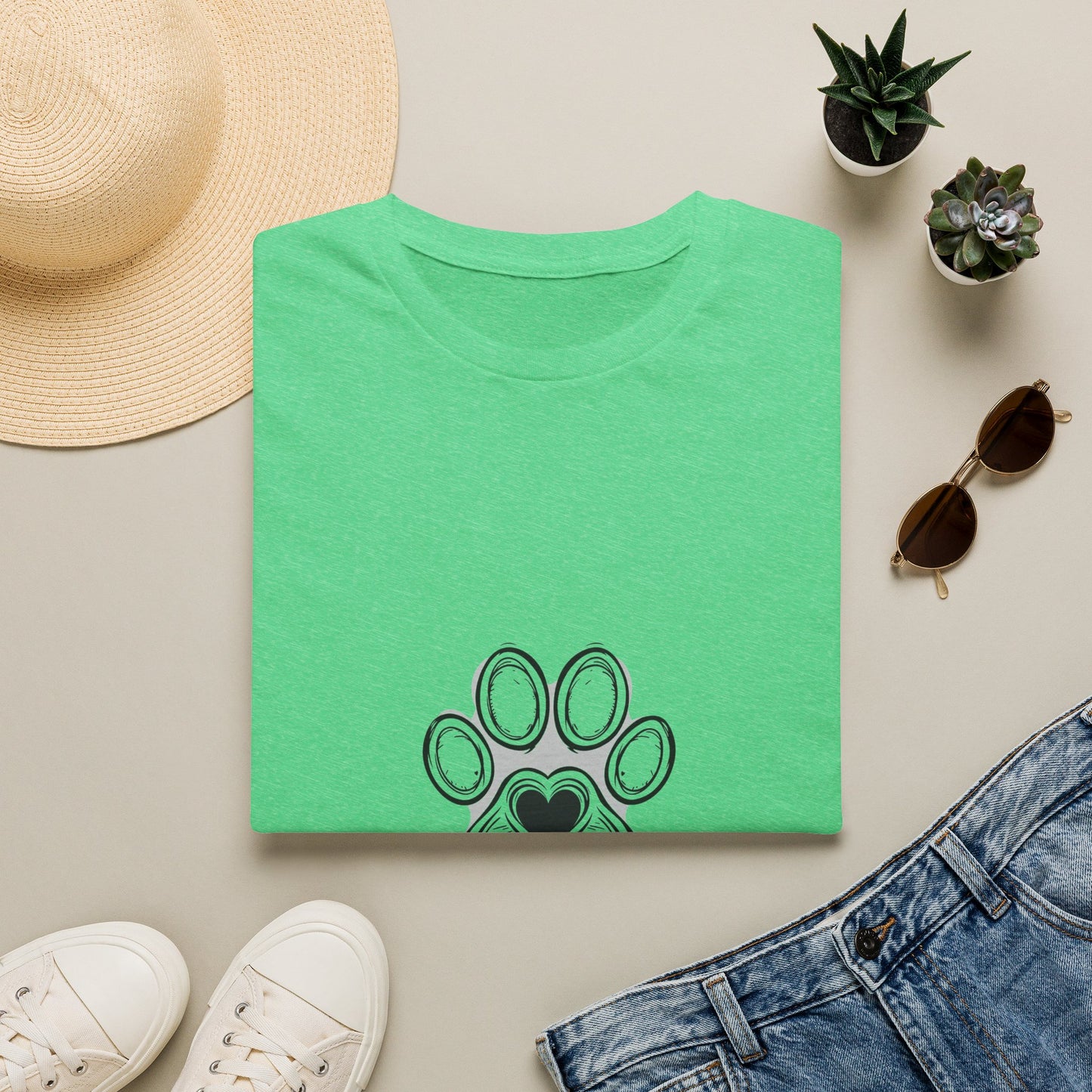 Dog Mom T-Shirt — Cute Paw Print Heart Tee for Pet Lovers