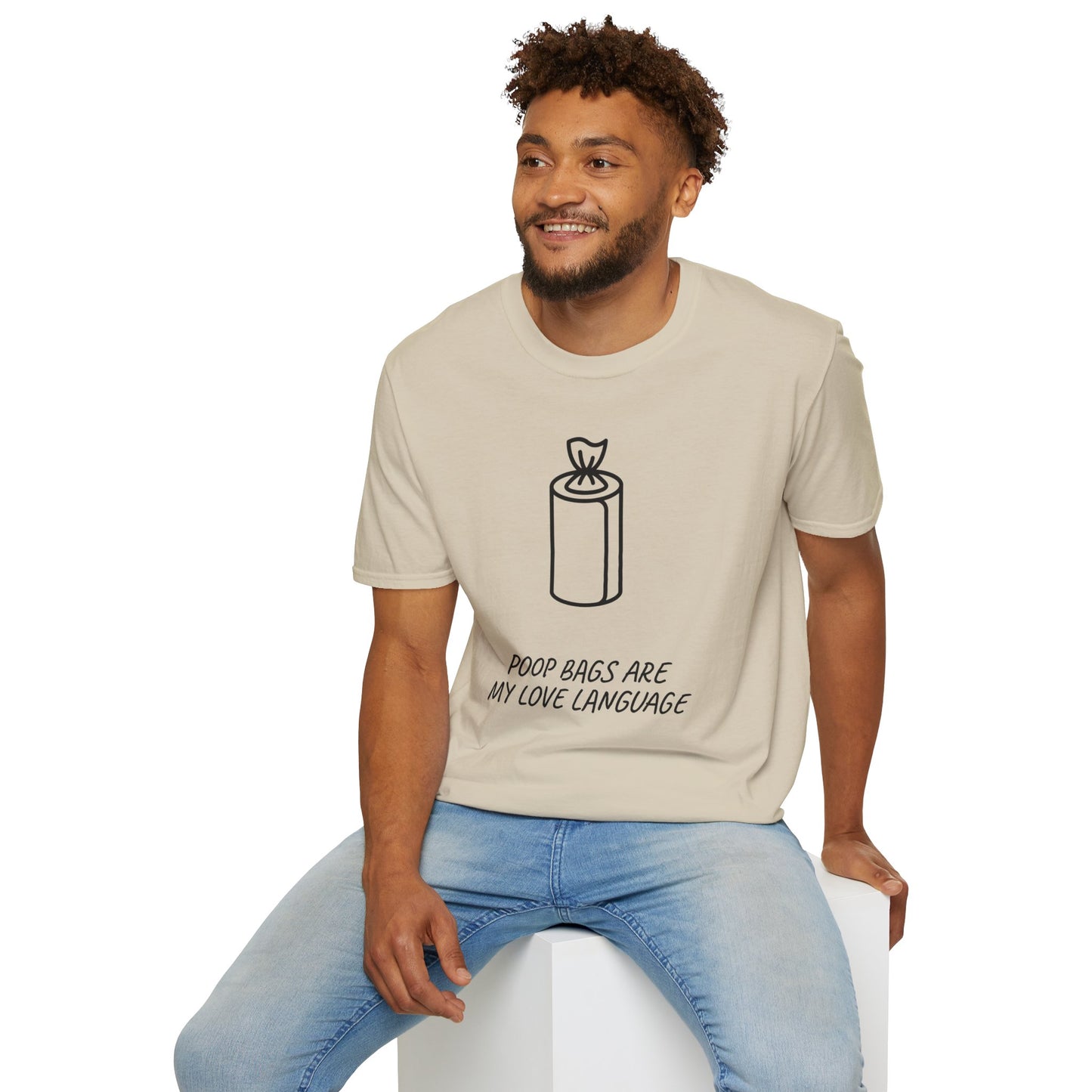 Poop Bags Are My Love Language T‑Shirt — Funny Dog Mom Pet Waste Bag Tee