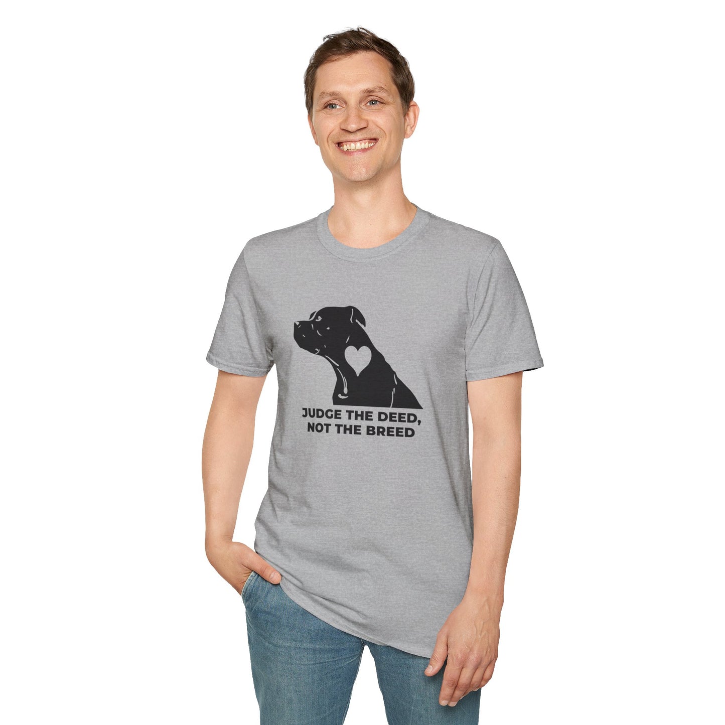 T‑Shirt — “Judge the Deed Not the Breed” Dog Rescue Tee