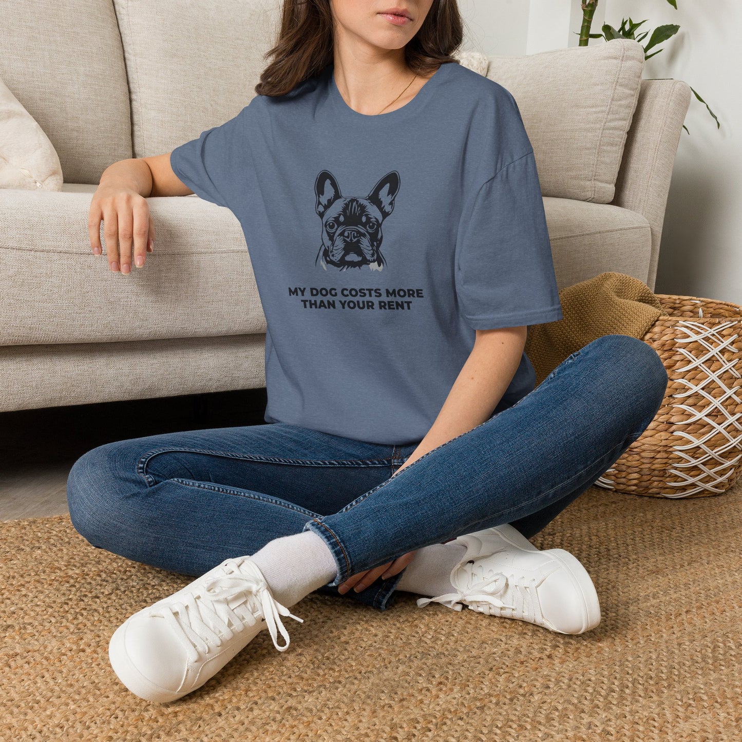 French Bulldog T-Shirt — "My Dog Costs More Than Your Rent" Cute Pet Lover Tee