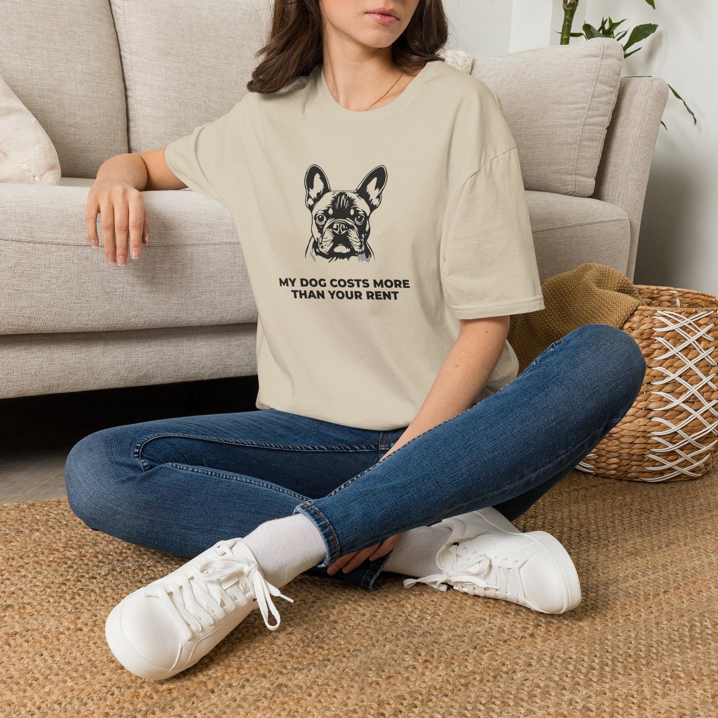 French Bulldog T-Shirt — "My Dog Costs More Than Your Rent" Cute Pet Lover Tee