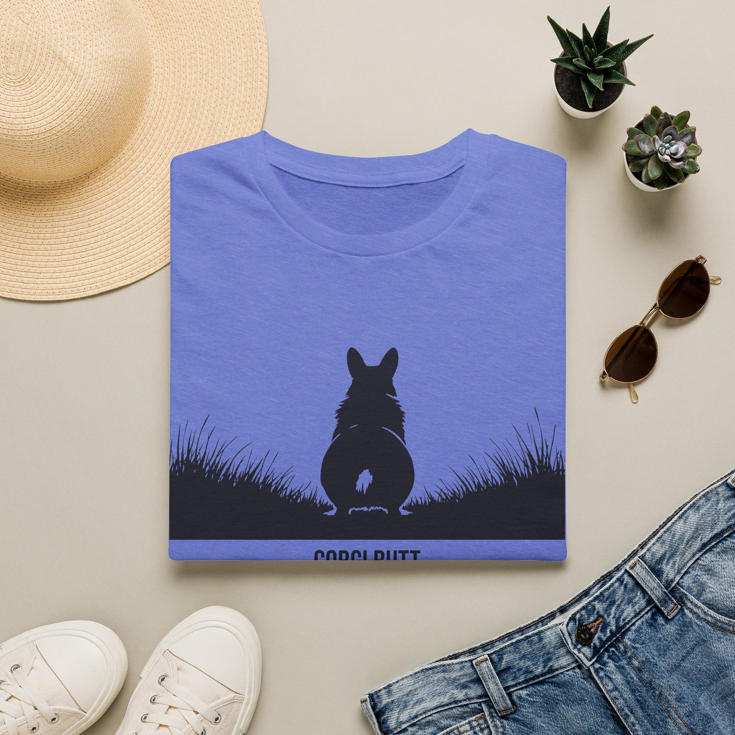 Corgi Butt T-Shirt — Cute Silhouette Dog Tee for Corgi Lovers