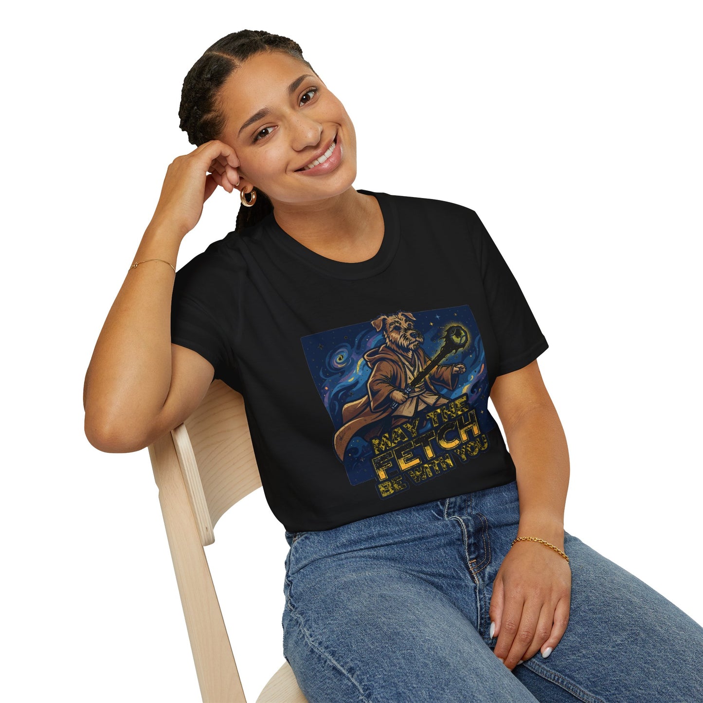 May the Fetch Be With You T-Shirt — Star Wars Dog Jedi Graphic Tee