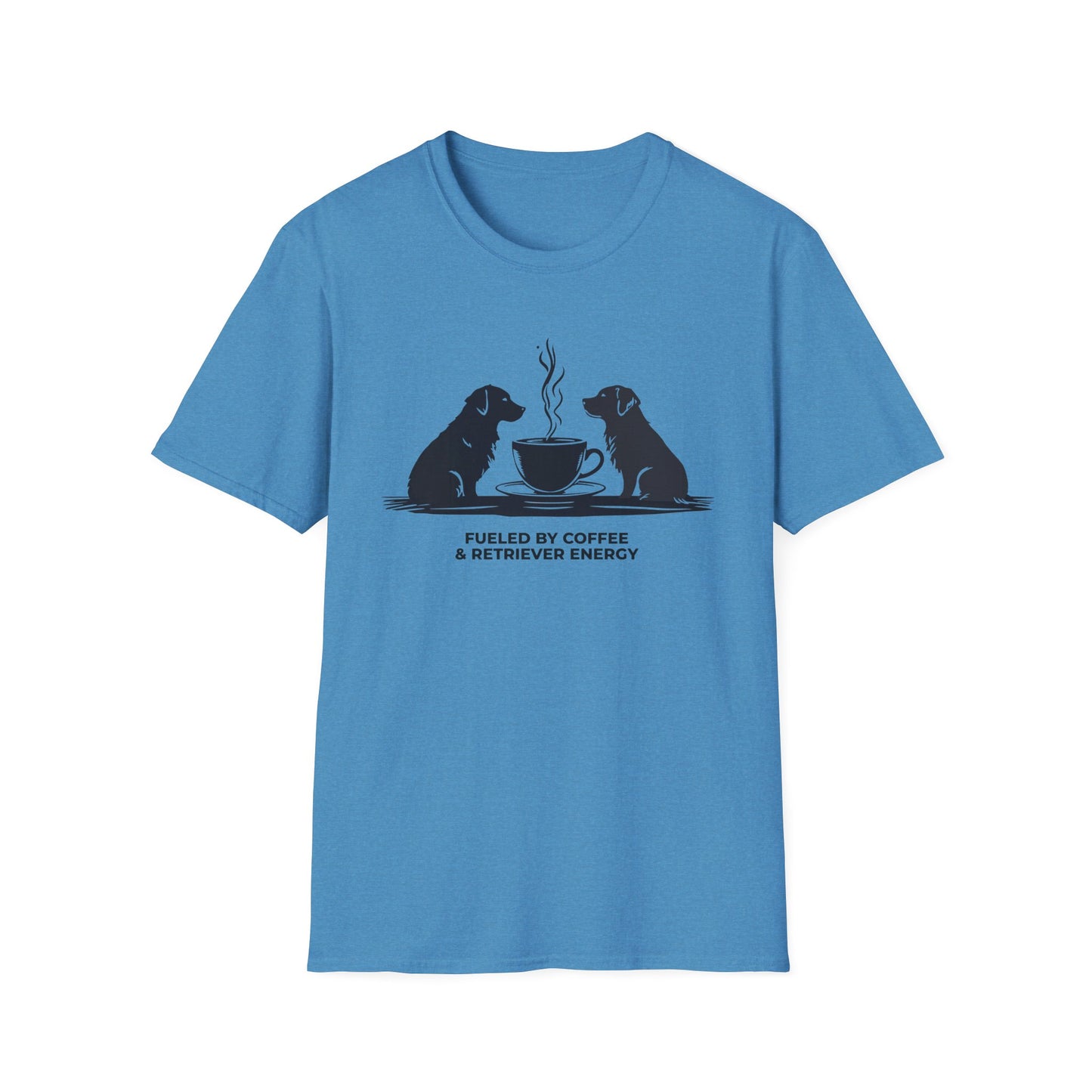 Coffee & Retriever T-Shirt — "Fueled by Coffee & Retriever Energy"