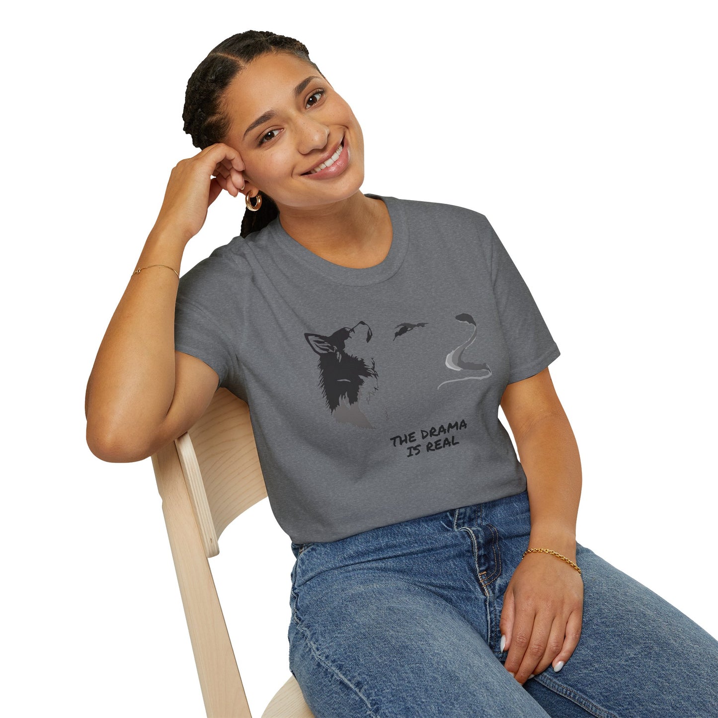 Wolf Howl T‑Shirt — "The Drama Is Real" Graphic Tee