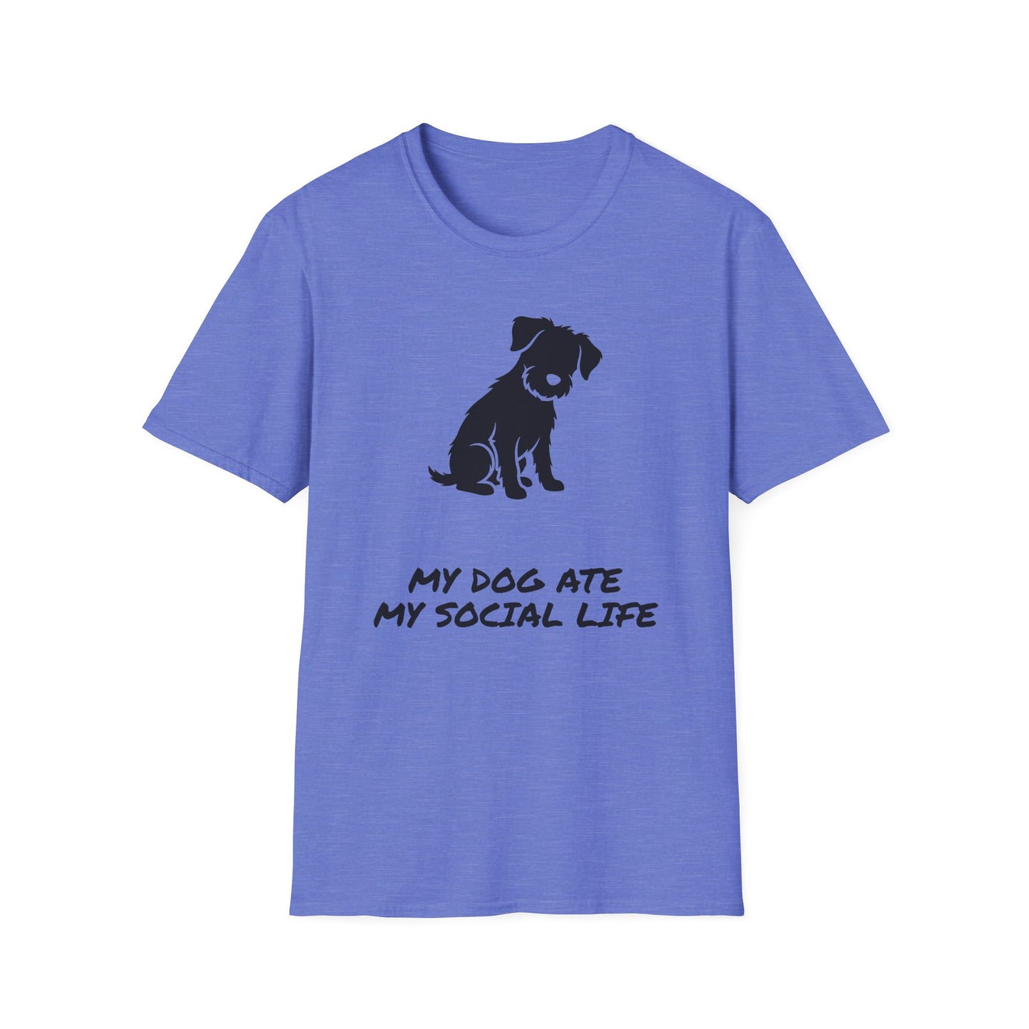 Dog Silhouette T-Shirt — "My Dog Ate My Social Life" Cute Pet Lover Tee
