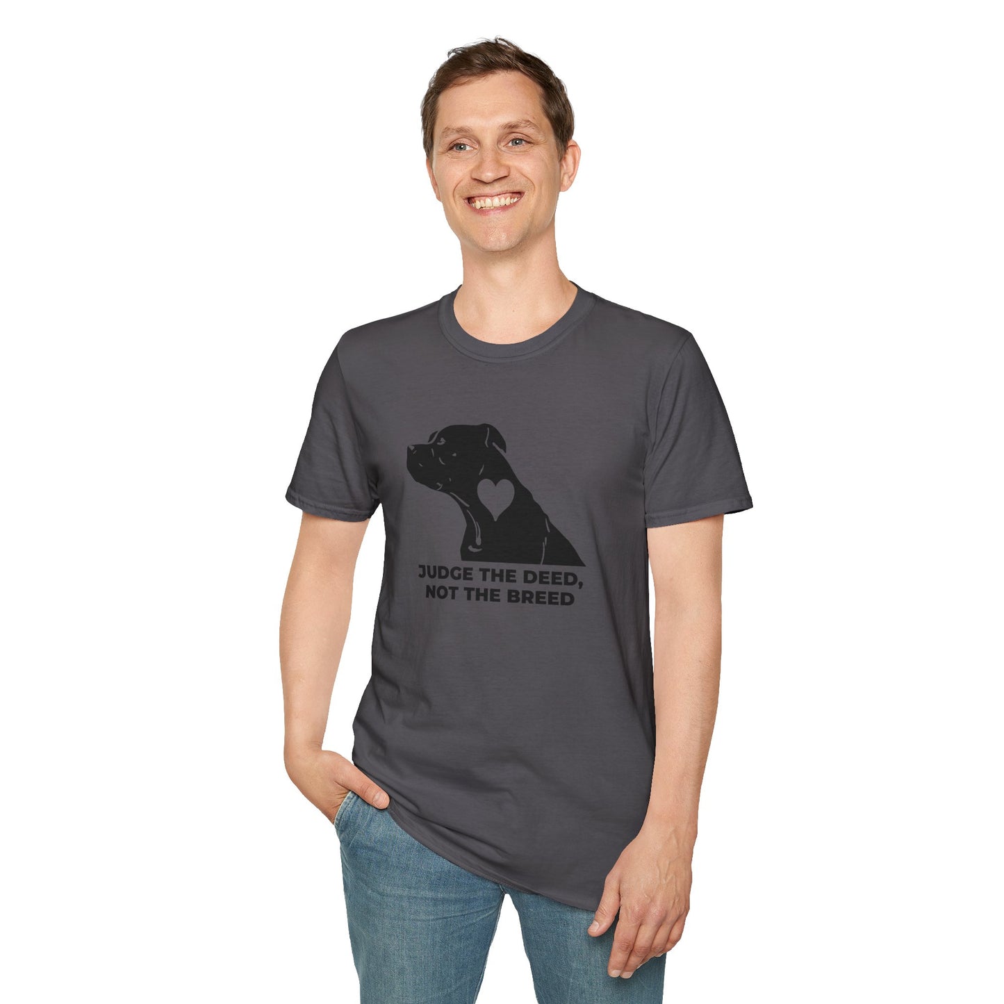 T‑Shirt — “Judge the Deed Not the Breed” Dog Rescue Tee
