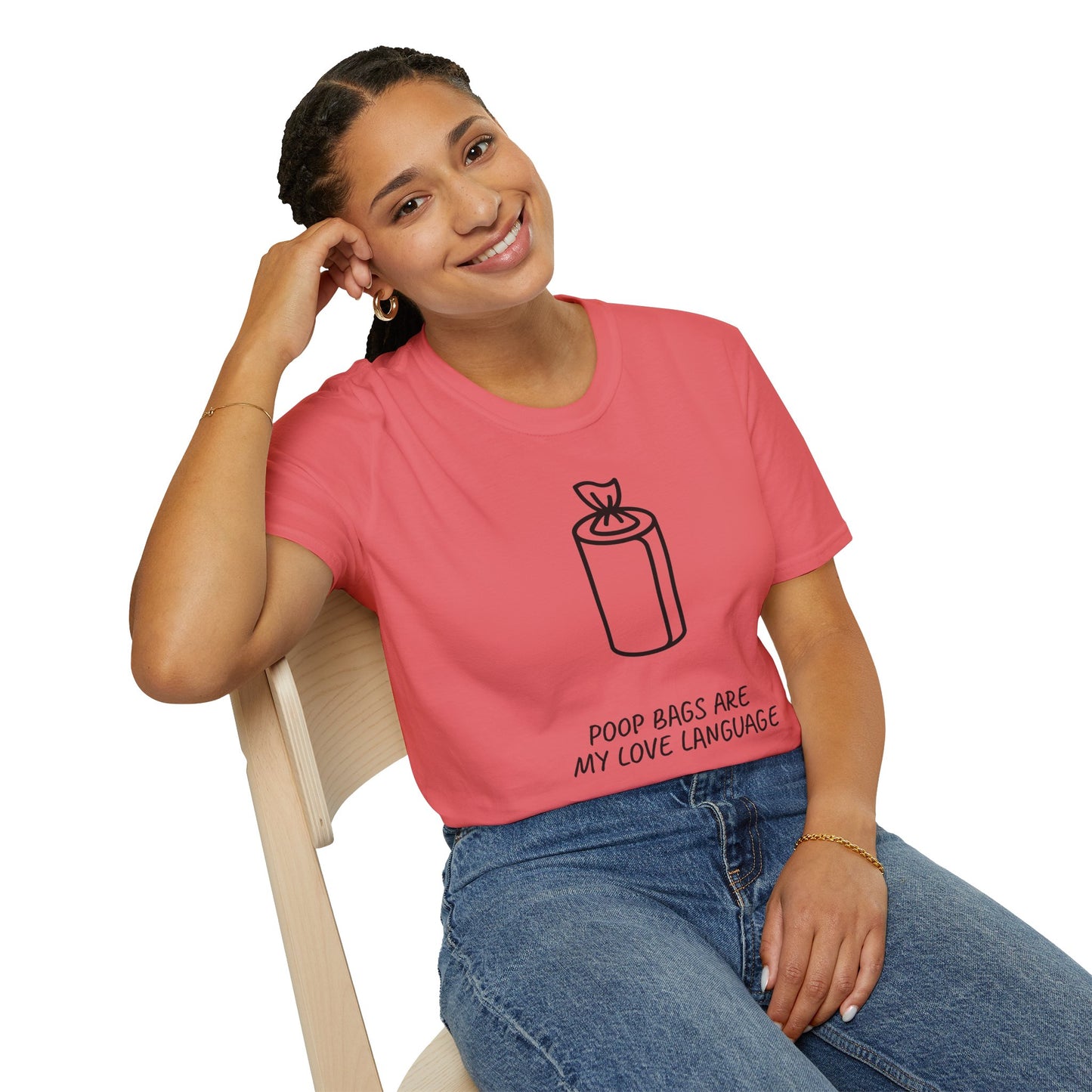 Poop Bags Are My Love Language T‑Shirt — Funny Dog Mom Pet Waste Bag Tee