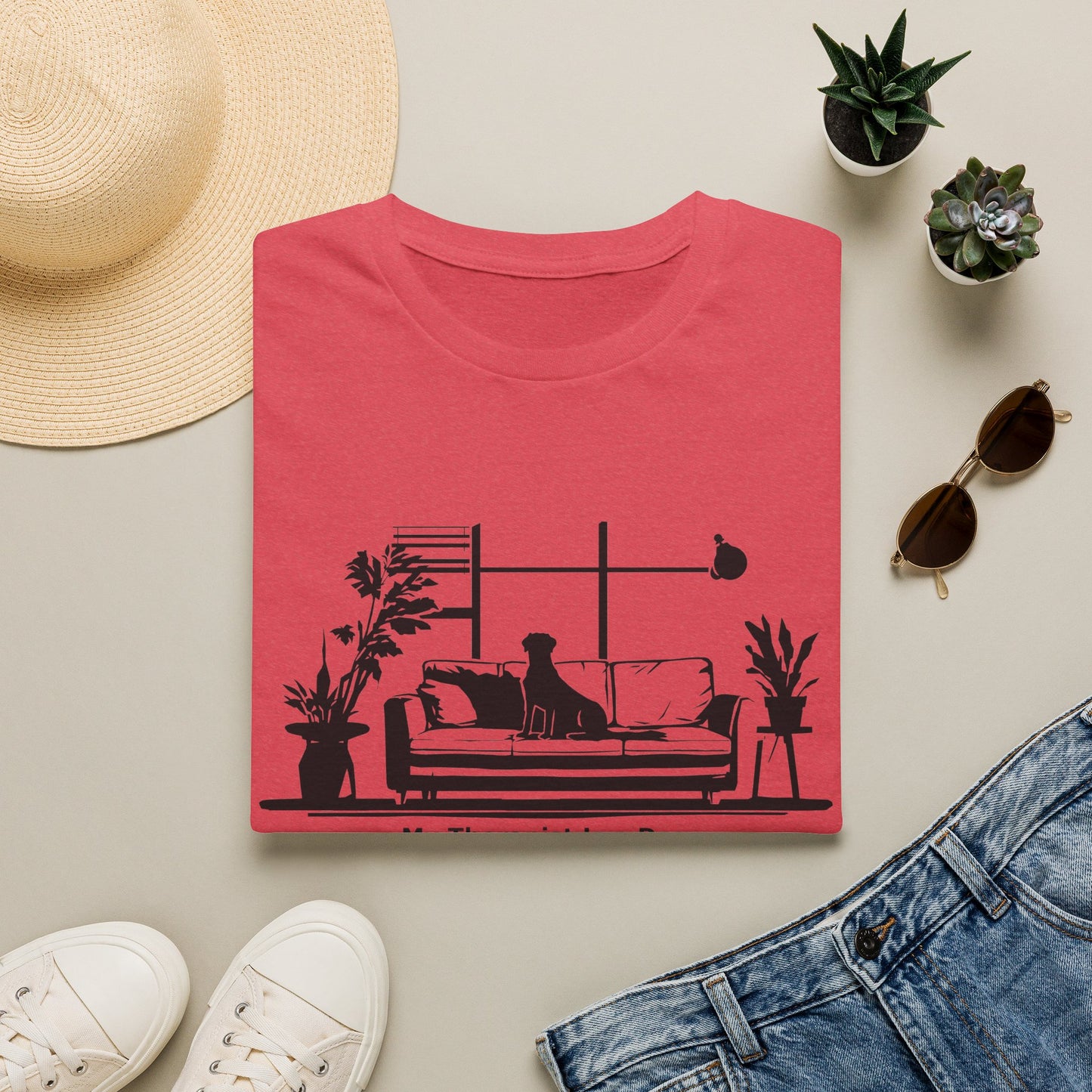 Dog Lover T‑Shirt — "My Therapist is a Dog" Living Room Silhouette Tee