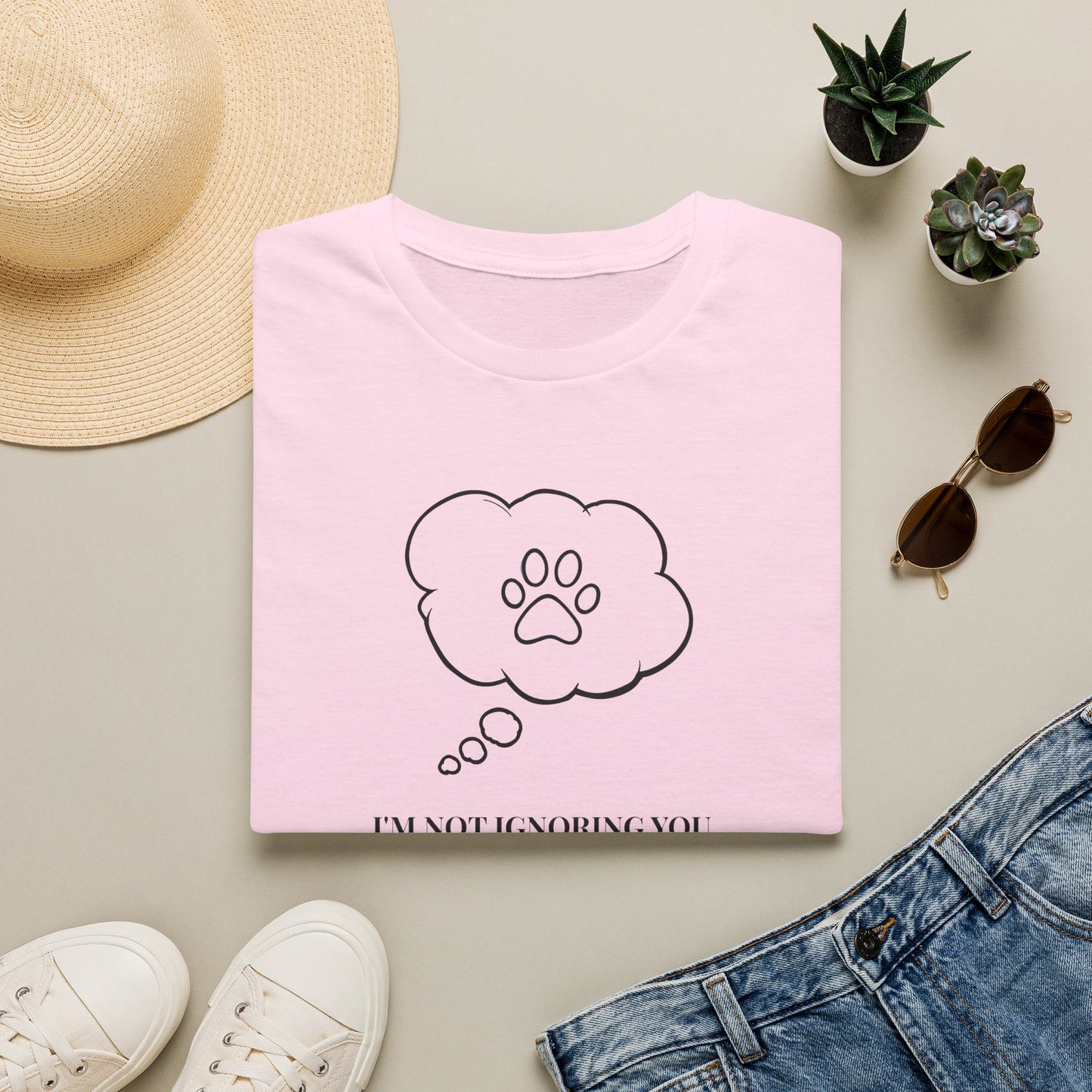 Pet Lover T-Shirt — "I’m Not Ignoring You I’m Thinking About My Dog" Paw Thought Bubble