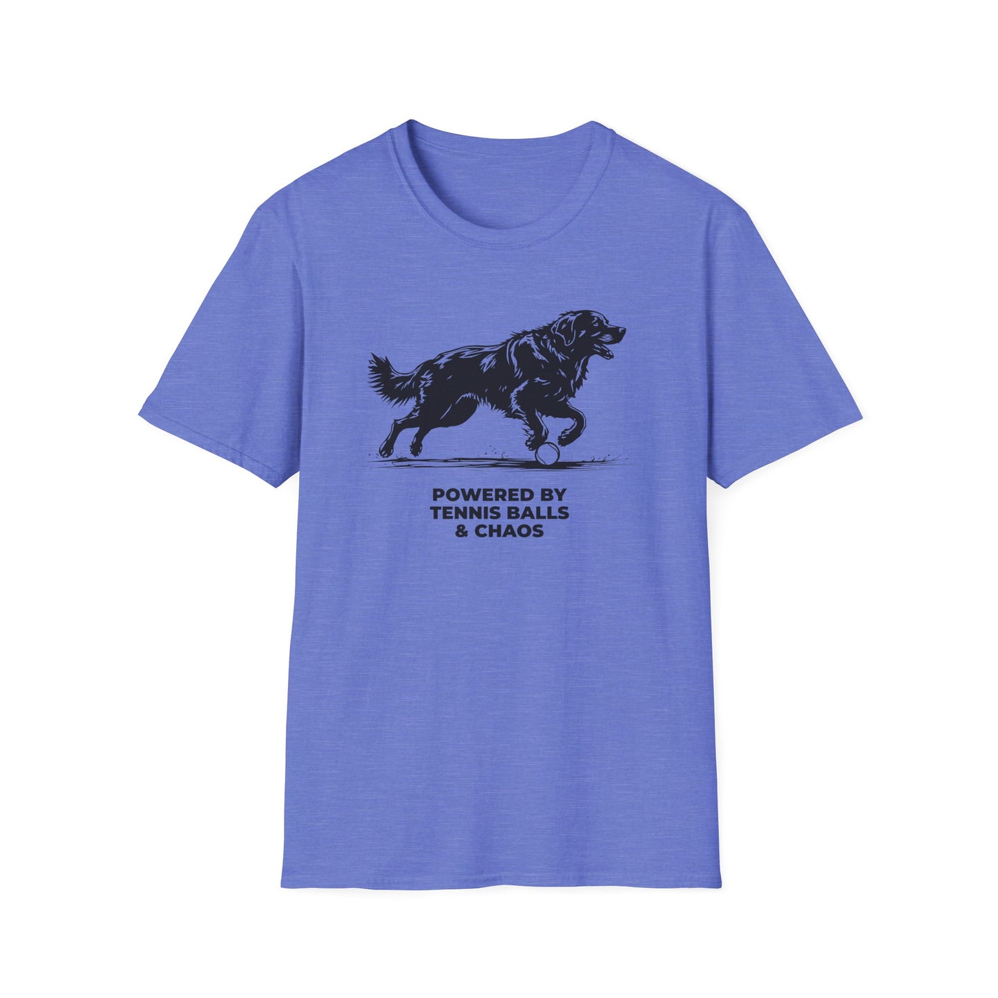 Retriever T‑Shirt — "Powered by Tennis Balls & Chaos" Graphic Tee