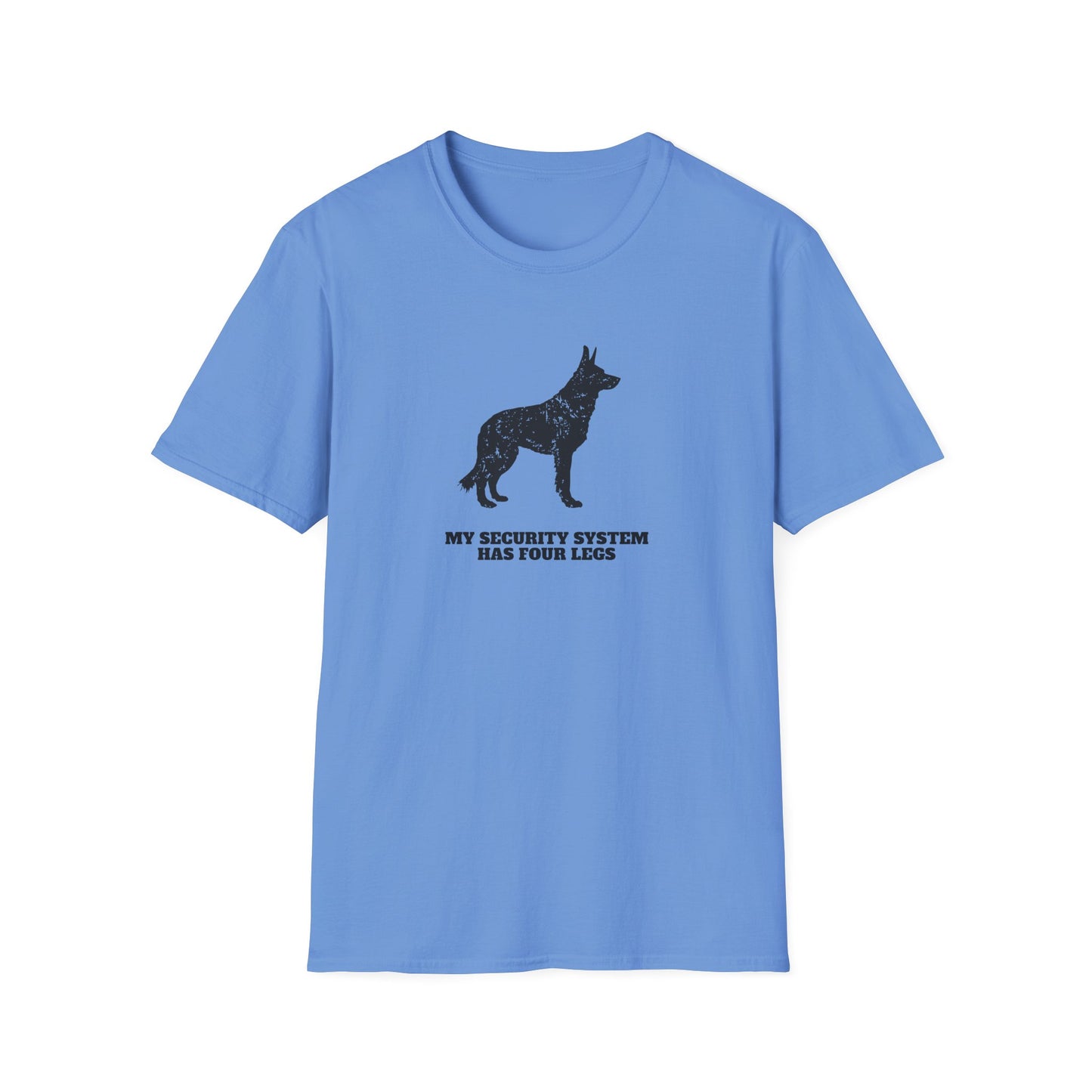Dog Security T-Shirt — “My Security System Has Four Legs” Graphic Tee