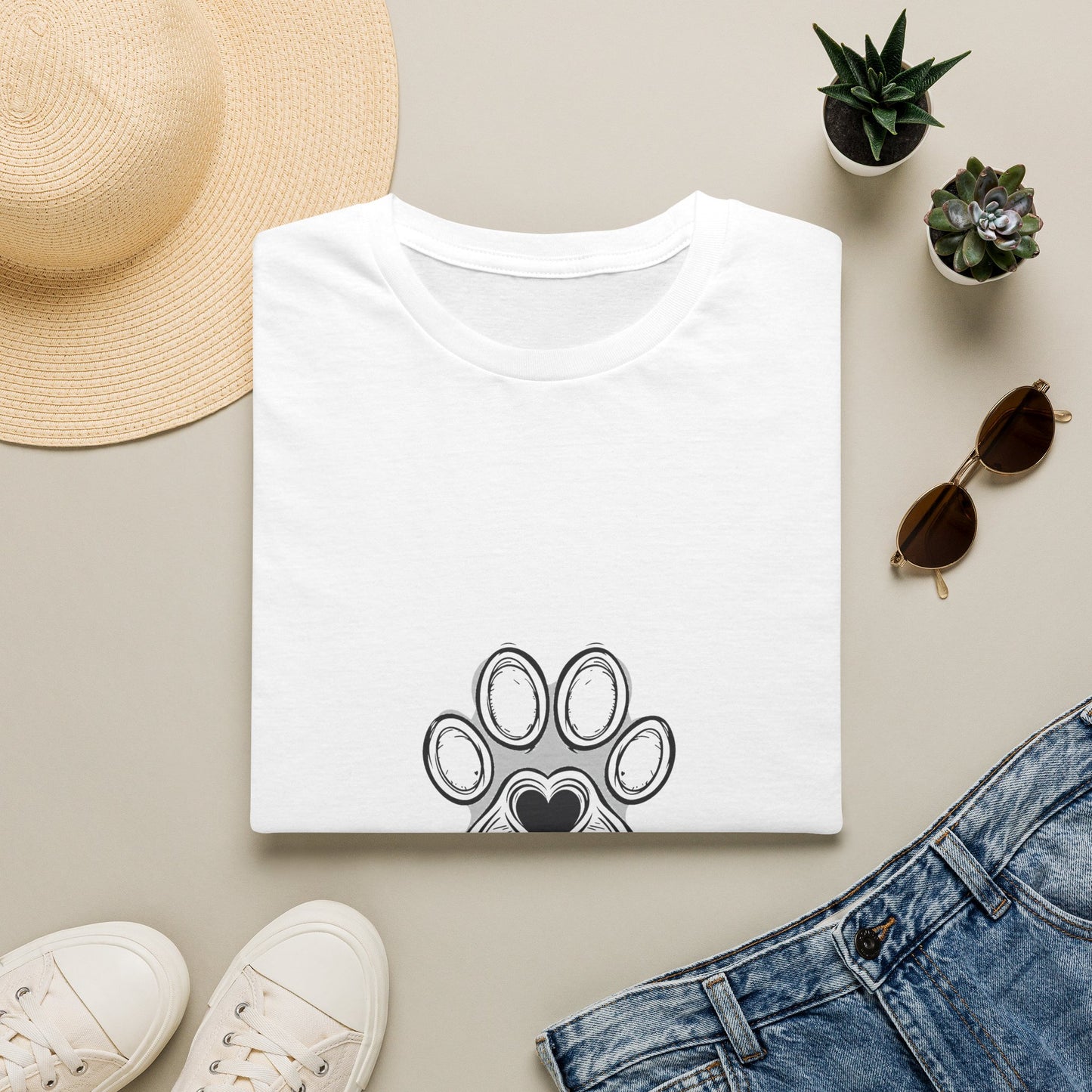 Dog Mom T-Shirt — Cute Paw Print Heart Tee for Pet Lovers