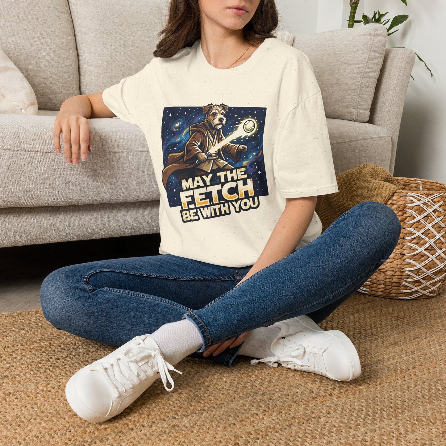 May the Fetch Be With You T-Shirt — Star Wars Dog Jedi Graphic Tee