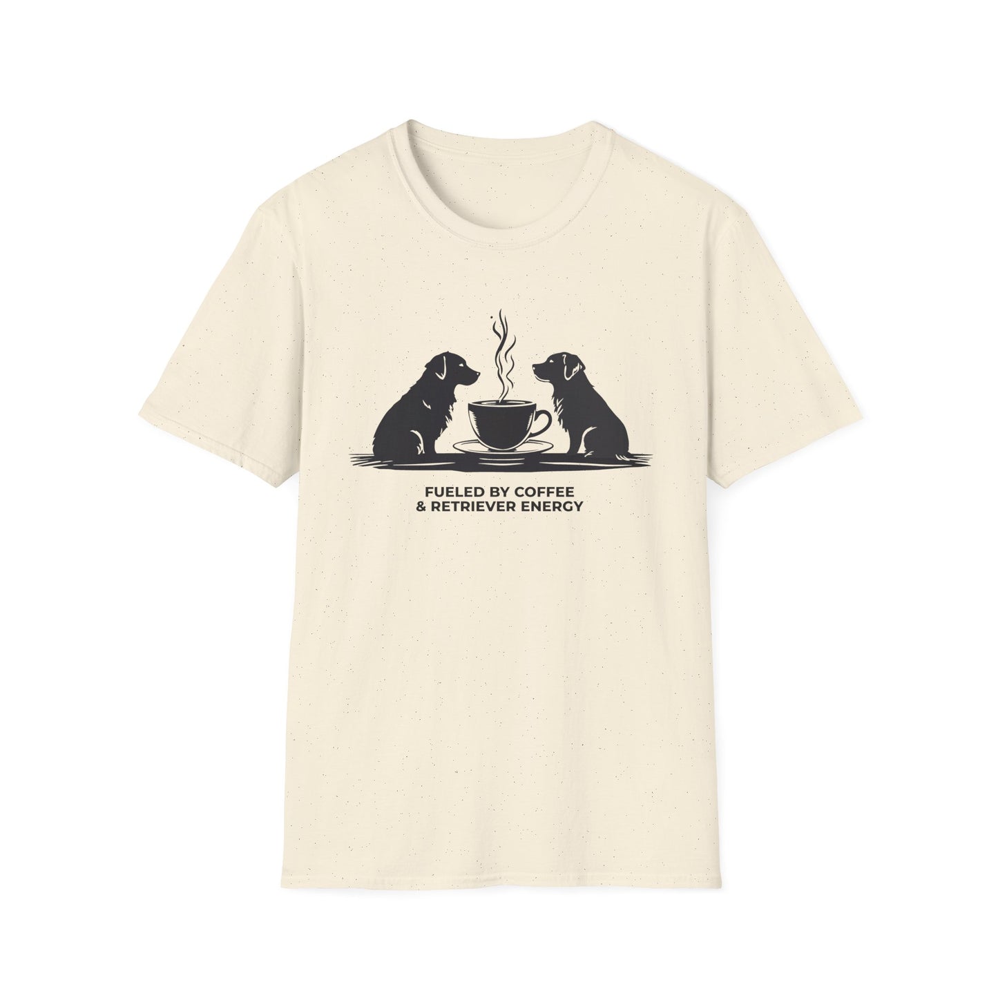 Coffee & Retriever T-Shirt — "Fueled by Coffee & Retriever Energy"