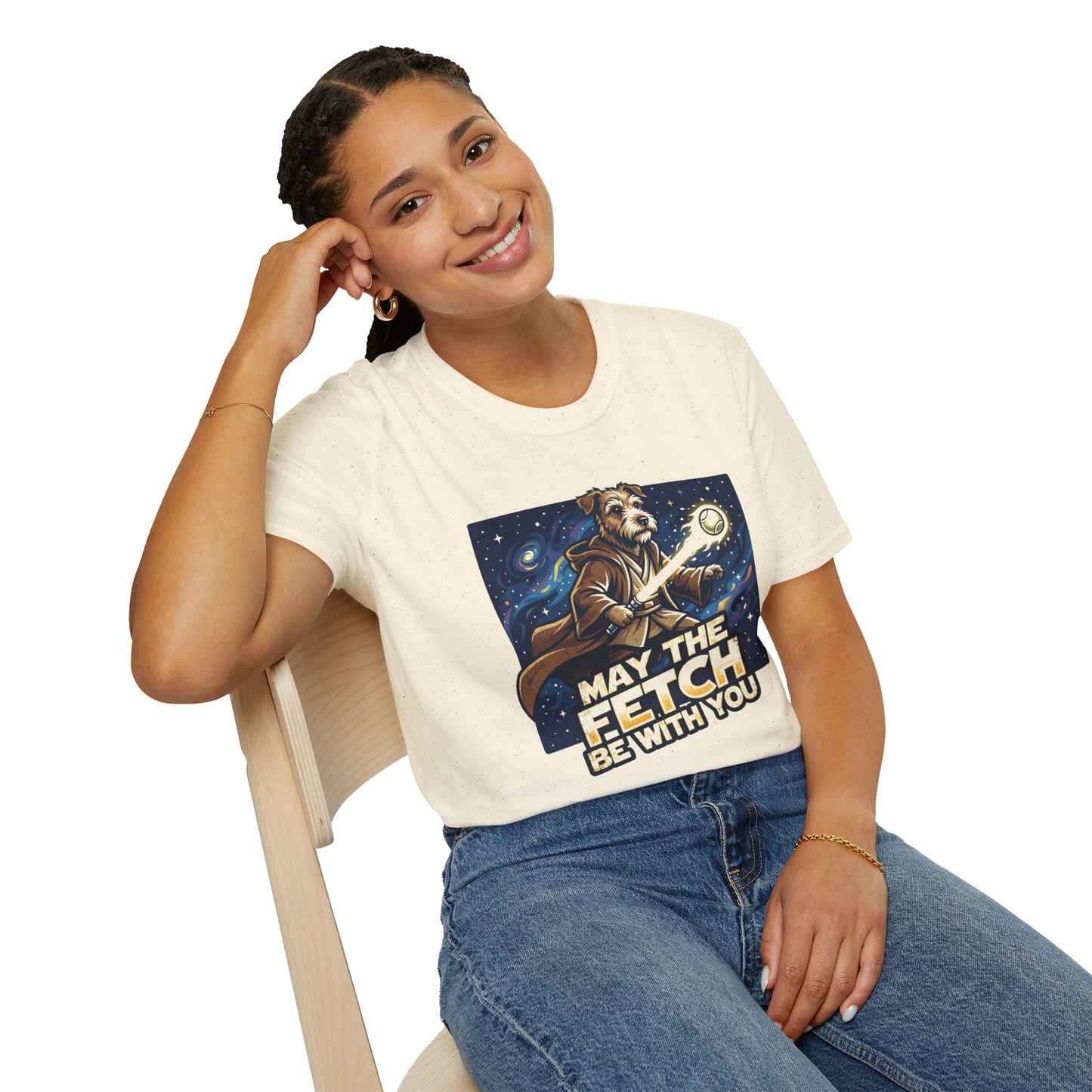 May the Fetch Be With You T-Shirt — Star Wars Dog Jedi Graphic Tee