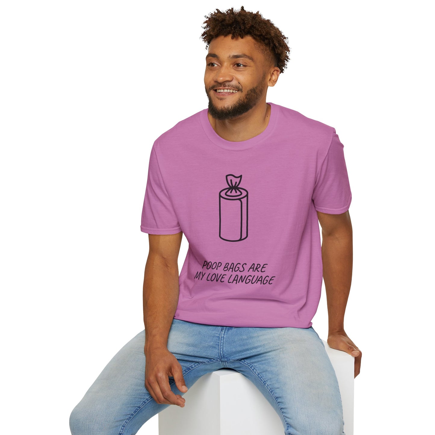 Poop Bags Are My Love Language T‑Shirt — Funny Dog Mom Pet Waste Bag Tee